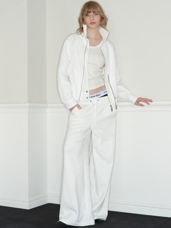 RUN TO THE FUTURE 100 Percent Cotton Original Low Waist Pocket Moonlight White Wide-Leg Pants