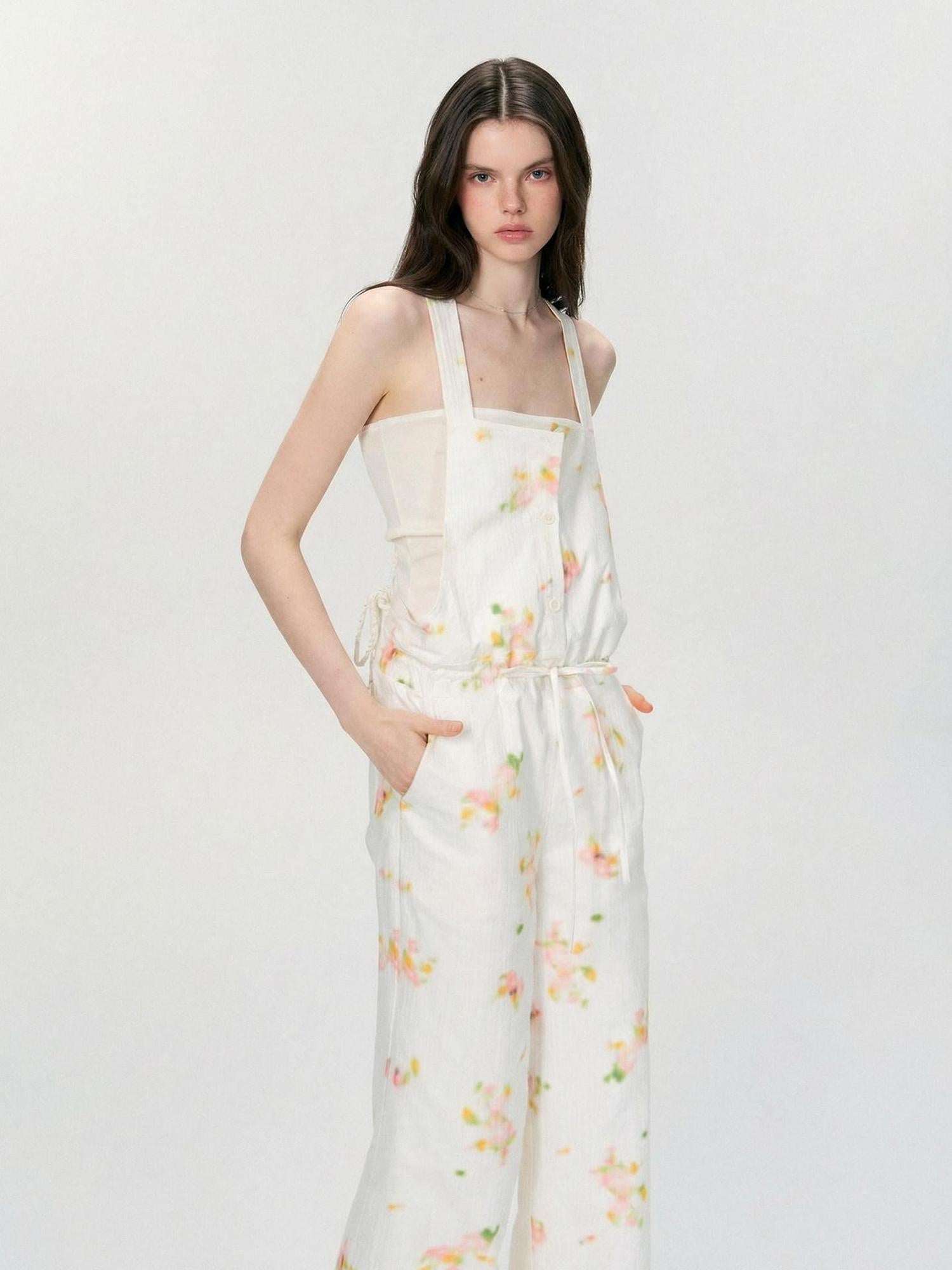 The NeverMore Pure Cotton High Waist Wide Leg Original White Casual Straight Pants