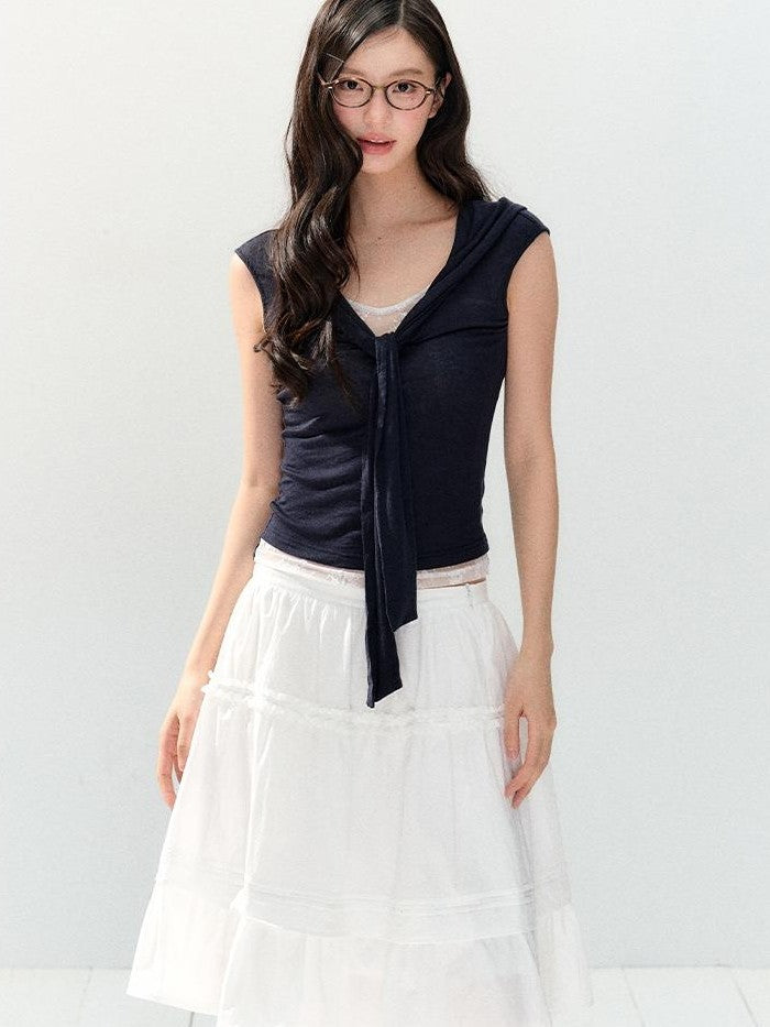 7Shiftin Colorblock Tie V-neck Slim Women&