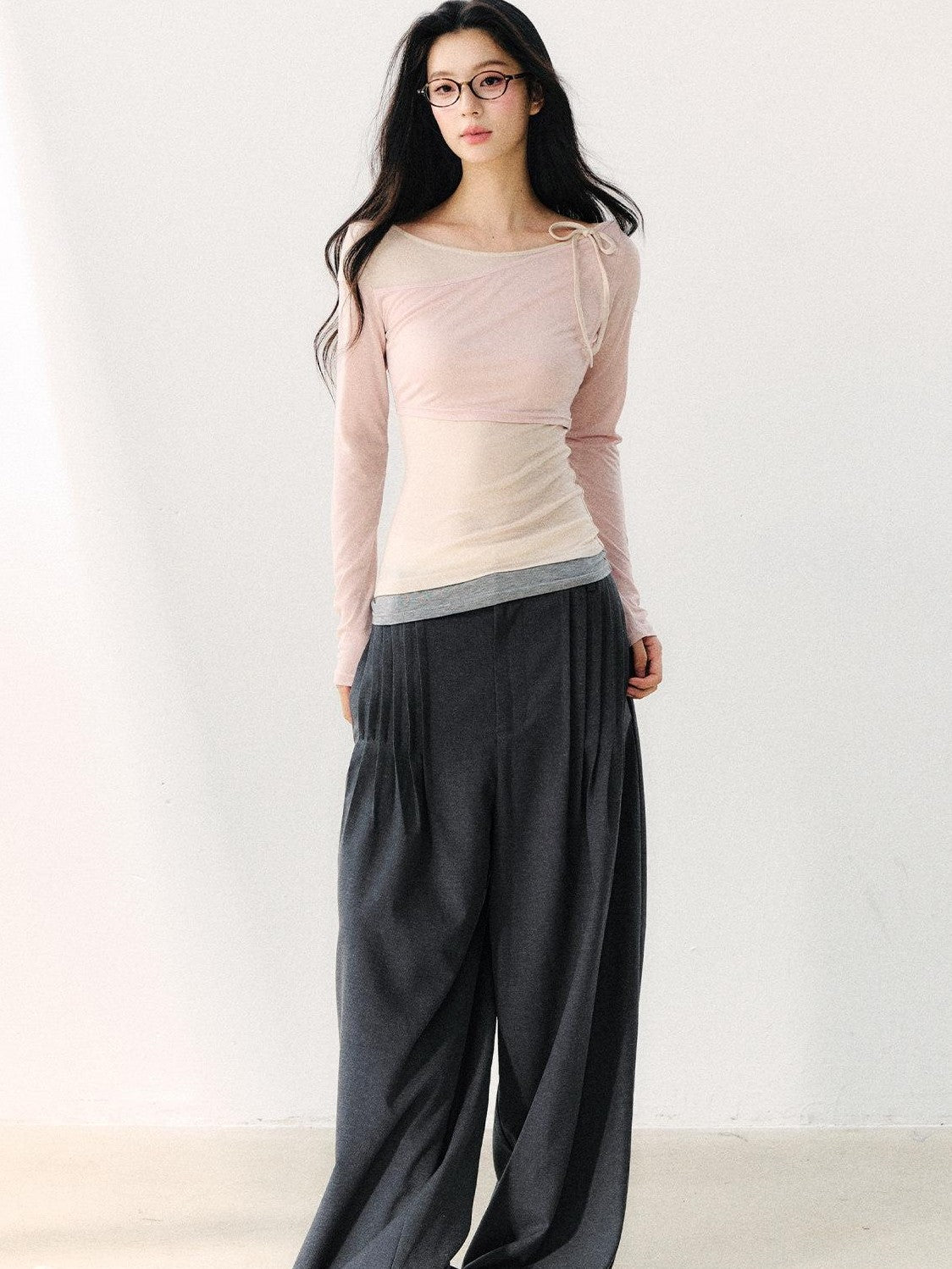 7Shiftin Dark Gray Pleated Wrinkle Resistant Women&
