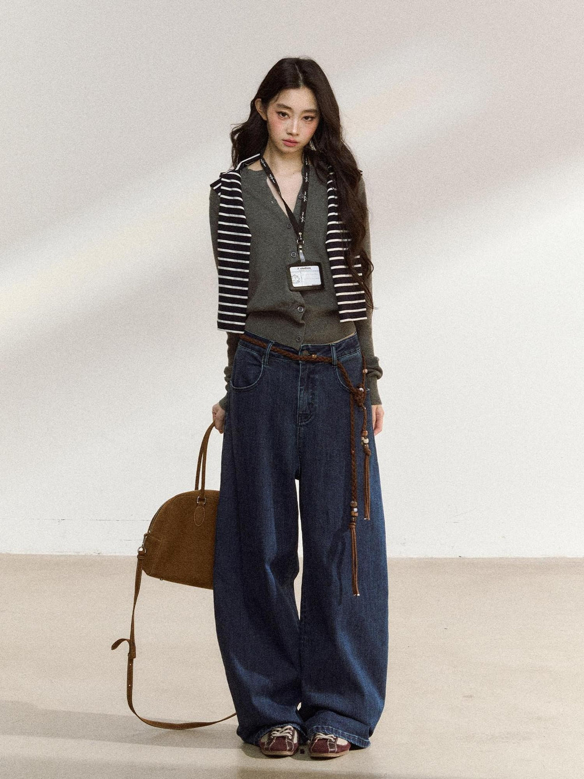 7Shiftin Deep Blue Vintage High Waist Relaxed Zip Fly Women&
