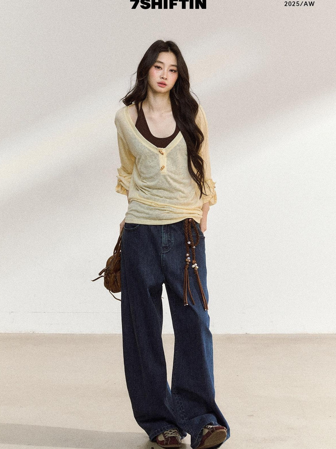 7Shiftin Deep Blue Vintage High Waist Relaxed Zip Fly Women&