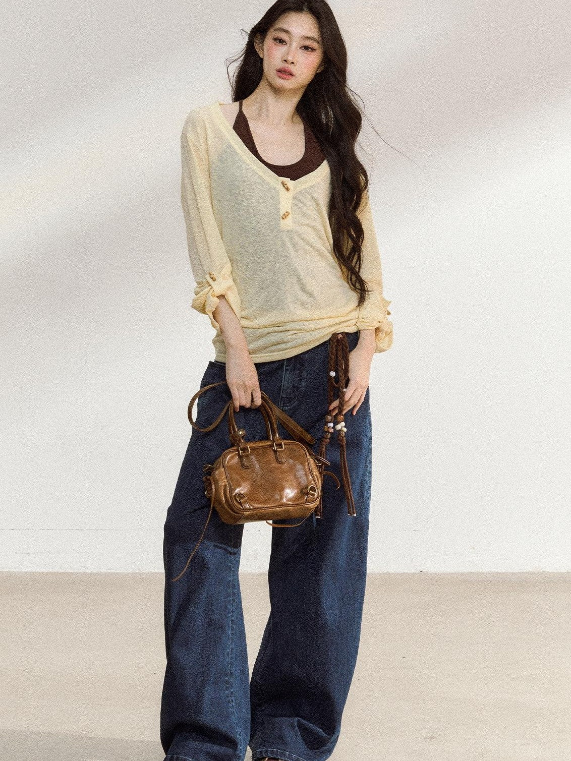 7Shiftin Deep Blue Vintage High Waist Relaxed Zip Fly Women&