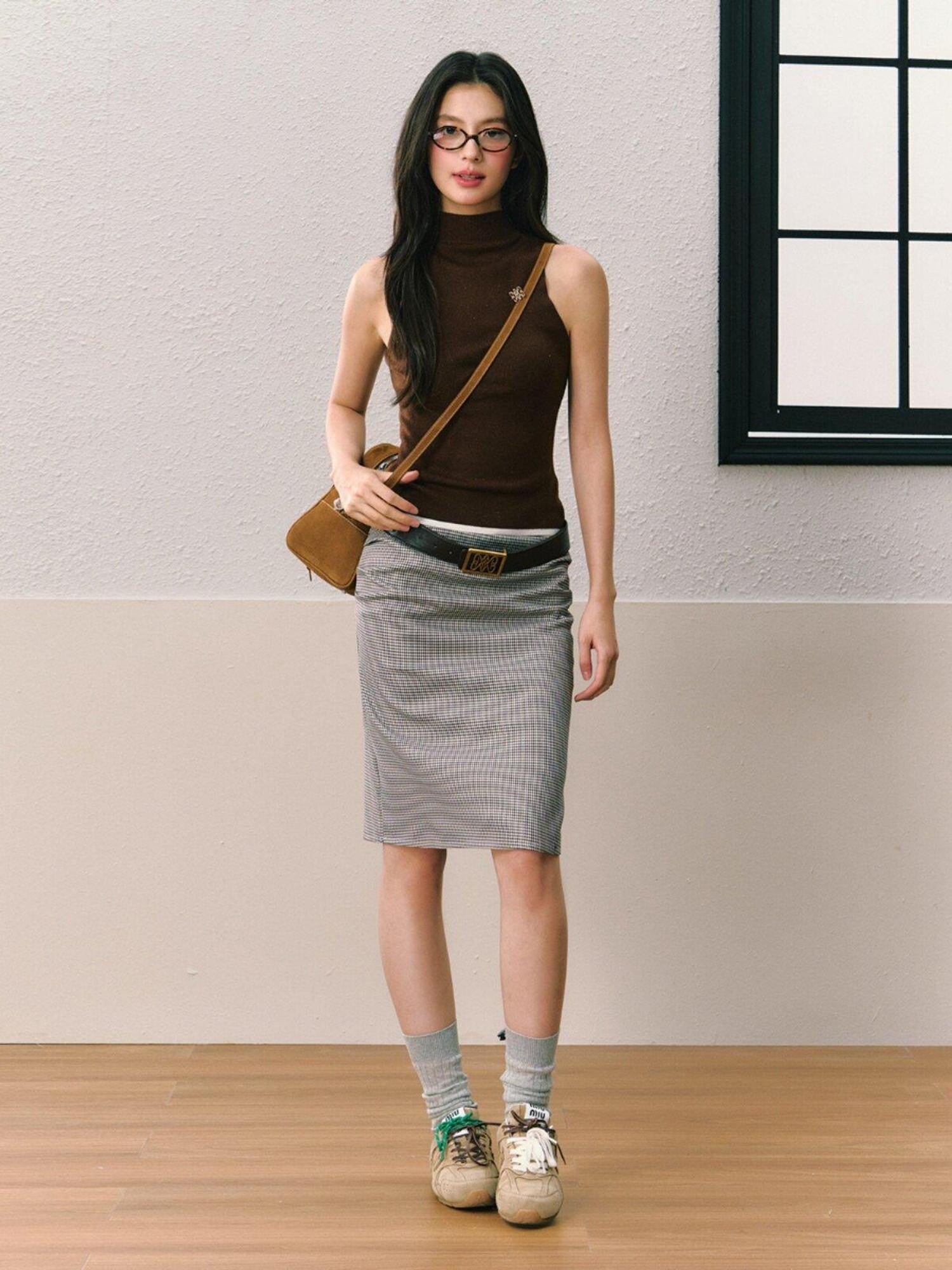 7Shiftin Deep Brown Retro Classic Minimalist Versatile Youthful Women&