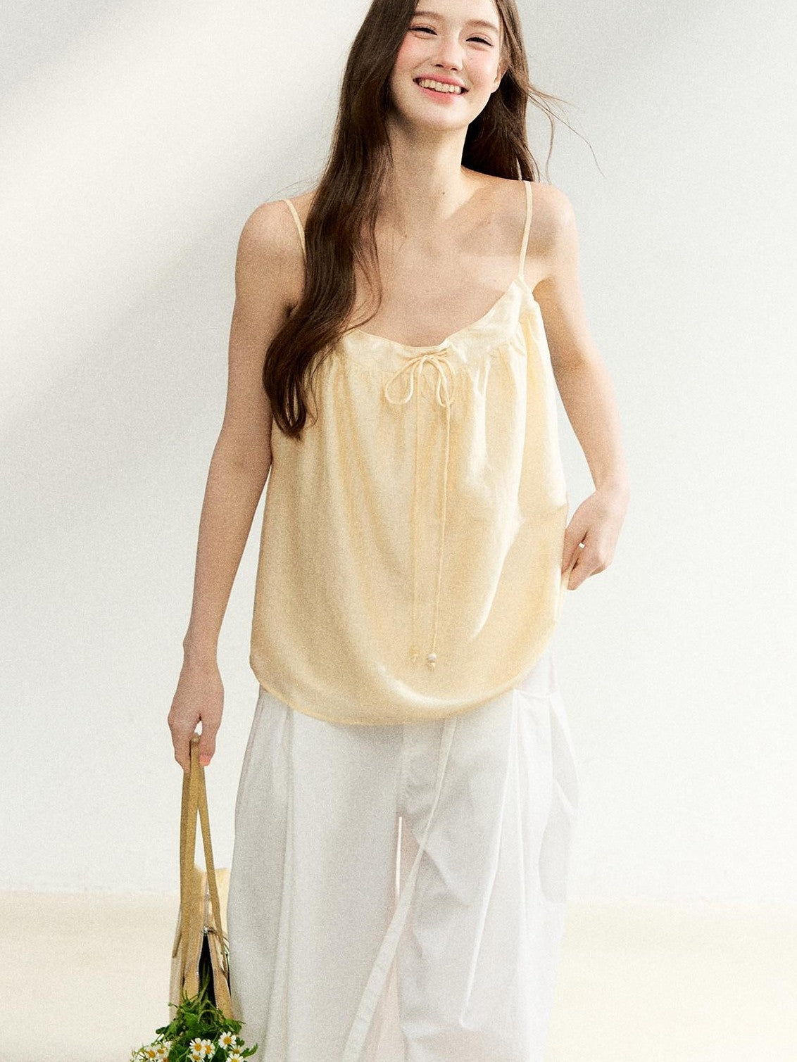 7Shiftin Egg Yellow Drawstring Adjustable Straps Loose Women&