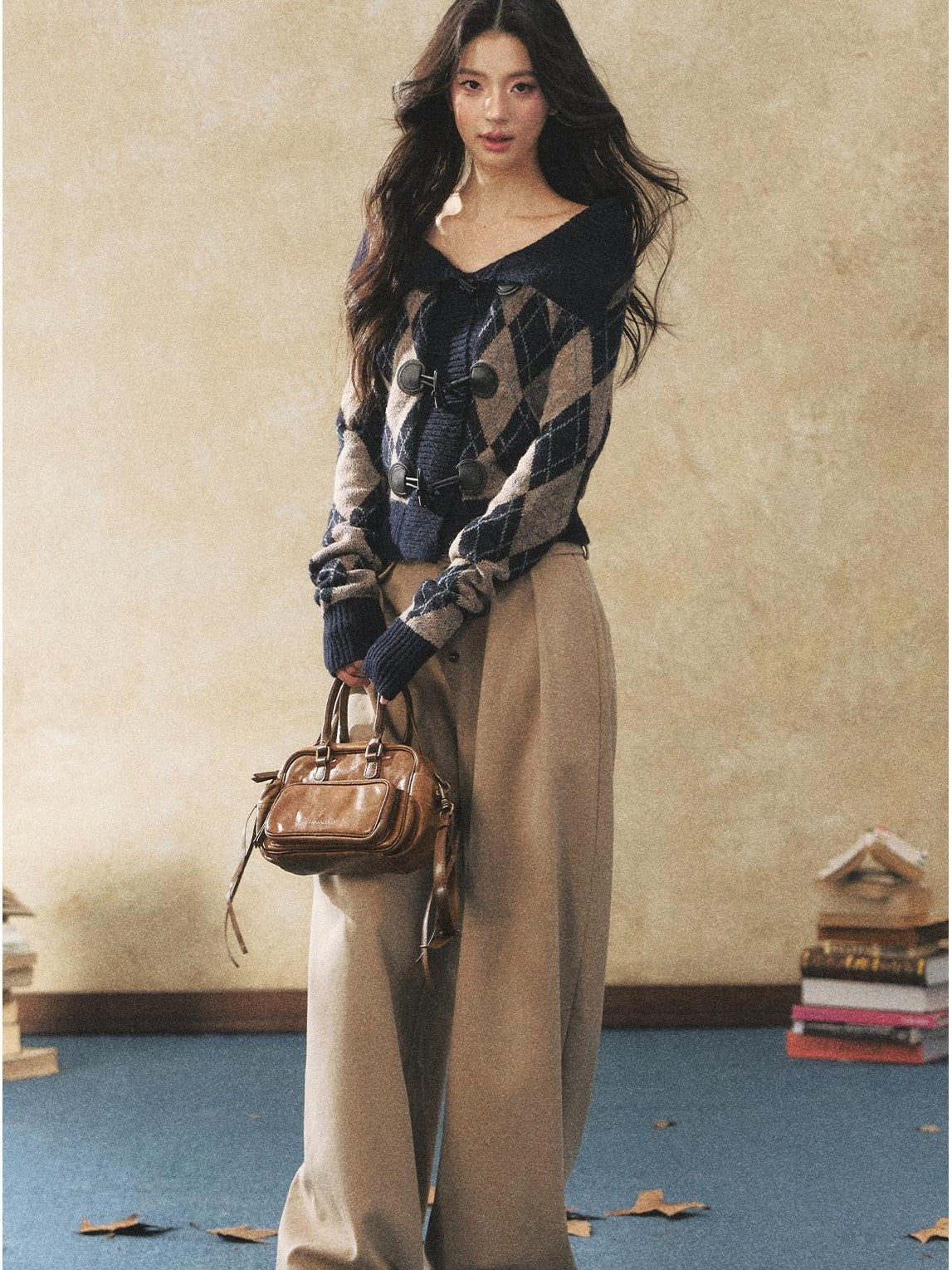 7Shiftin Khaki Drapey Button Natural Waist Casual Women&