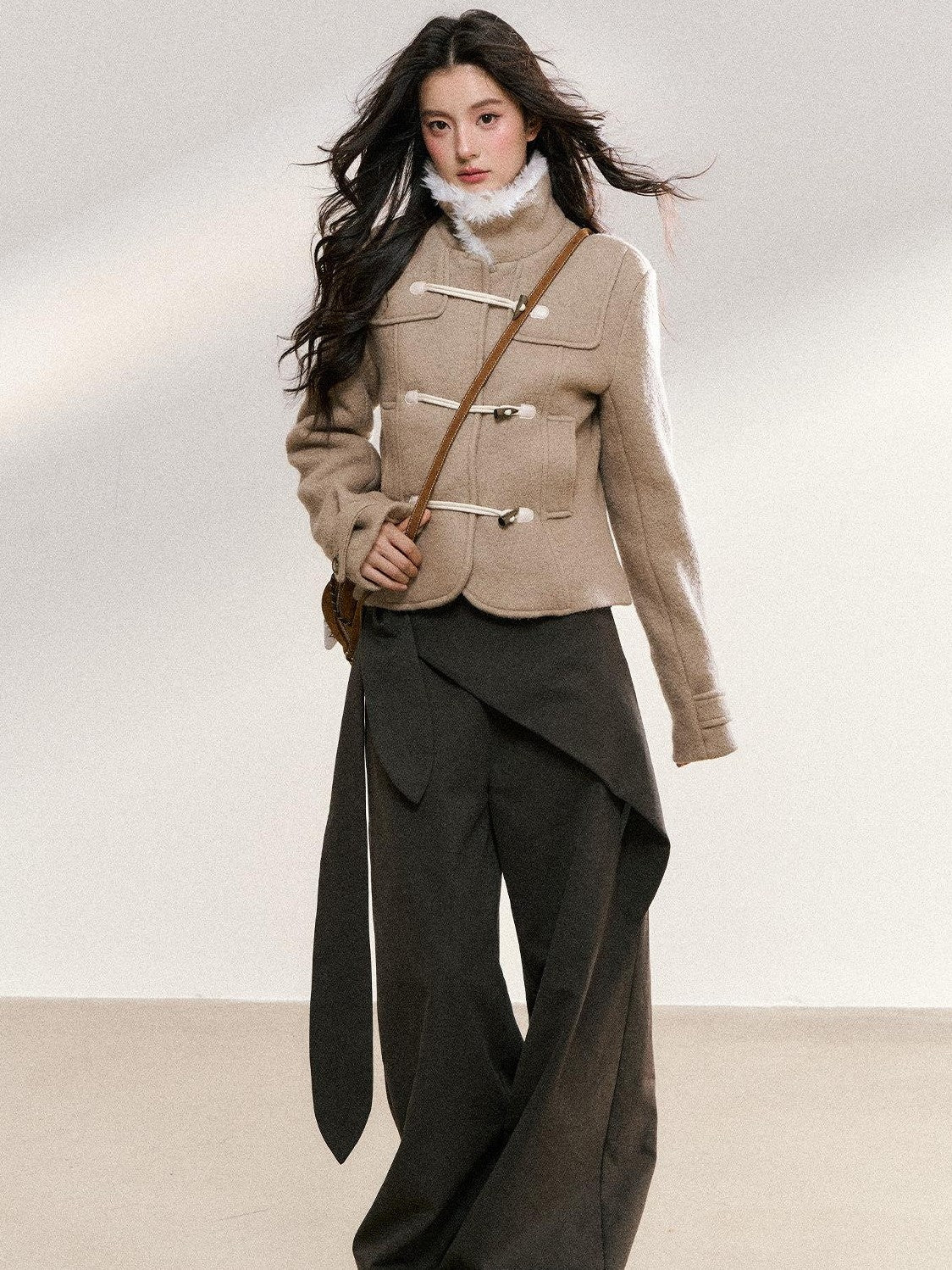 7Shiftin Khaki Toggle Patchwork Waist Cinch Women&