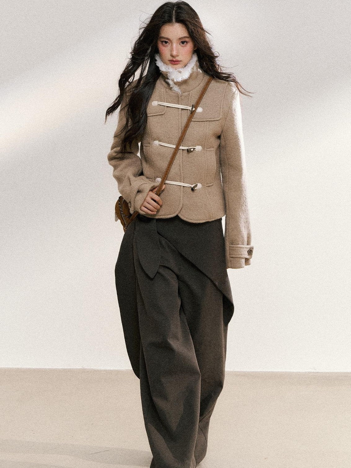 7Shiftin Khaki Toggle Patchwork Waist Cinch Women&