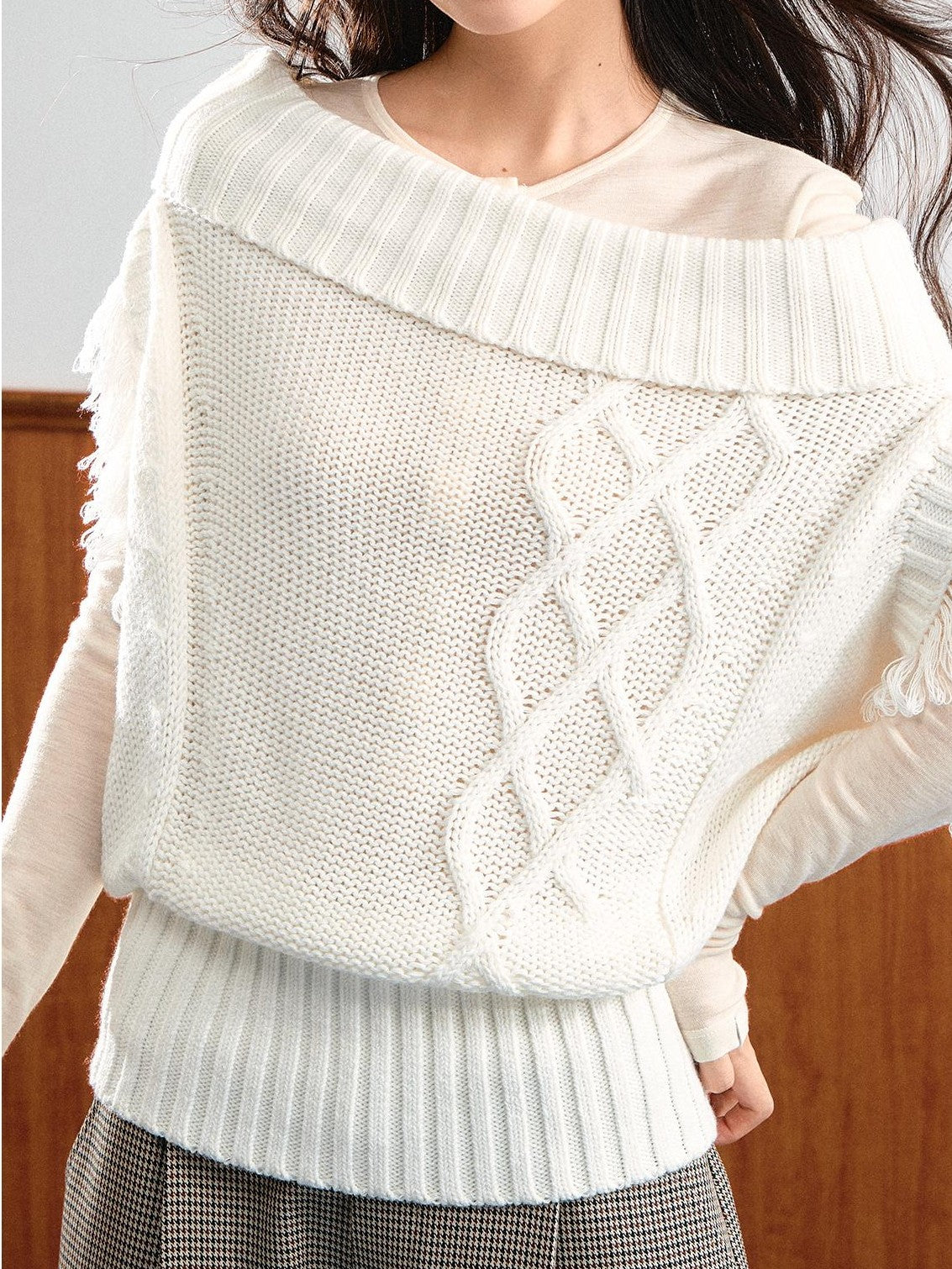7Shiftin Korean Asymmetric Slanted Shoulder Waist Cinch Women&