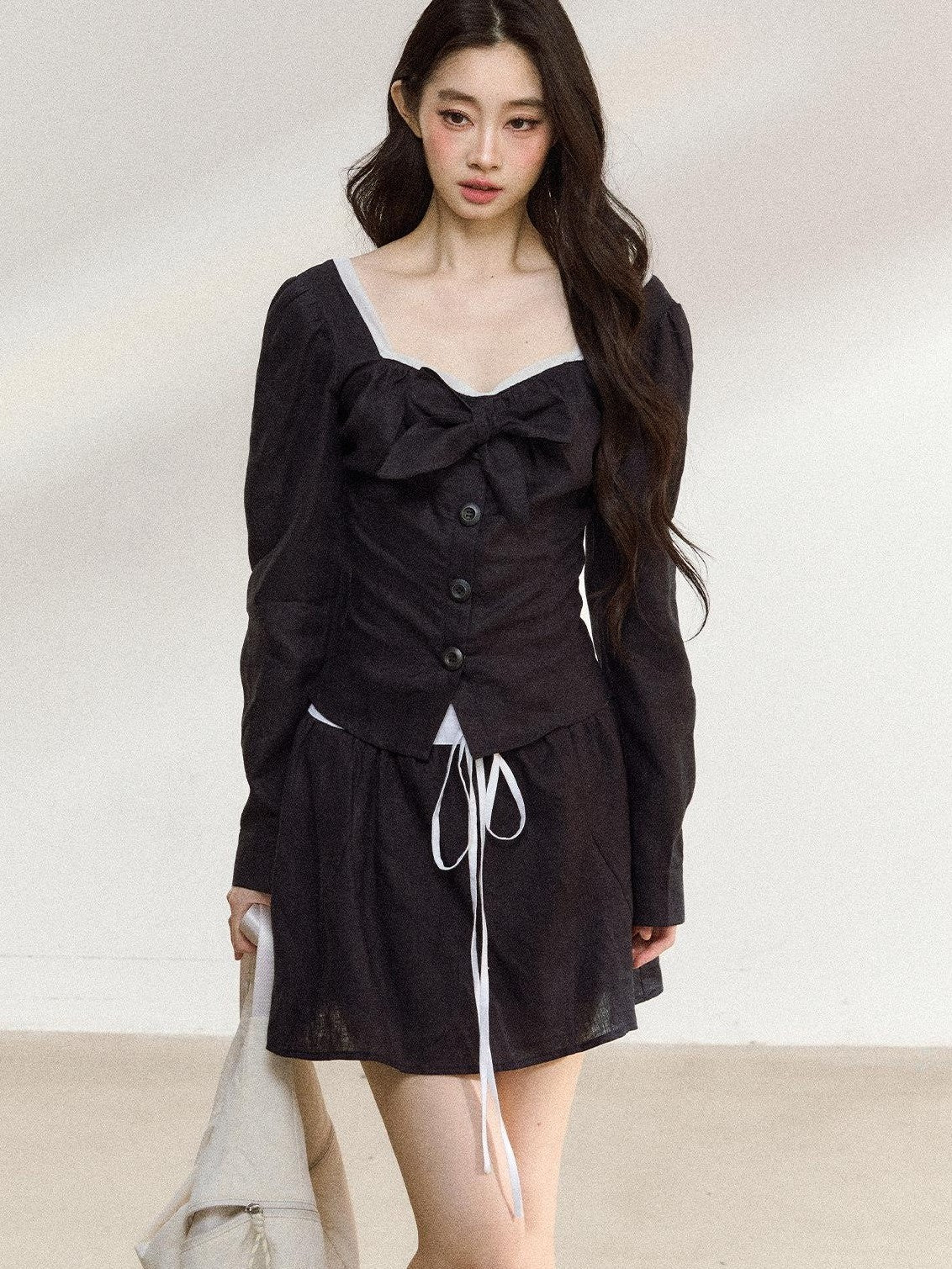 7Shiftin Long Sleeve Cinched Waist Casual Women&