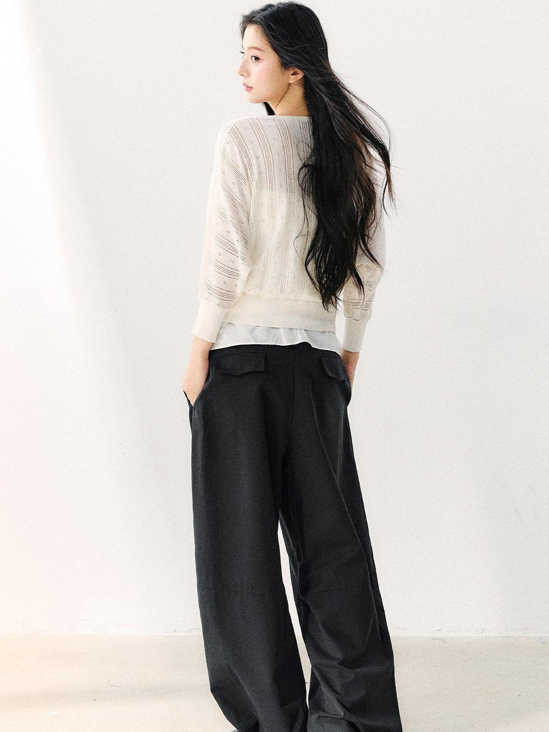 7Shiftin Minimal Casual Bow Cutout Two Piece Waist Cinch Women&