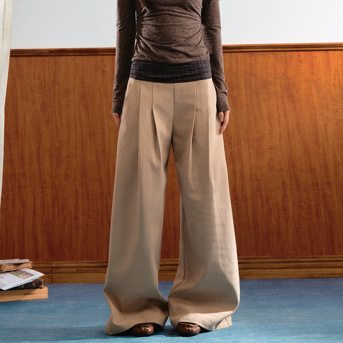 7Shiftin_Plaid_Colorblock_Patchwork_Waist_Drapey_Women&