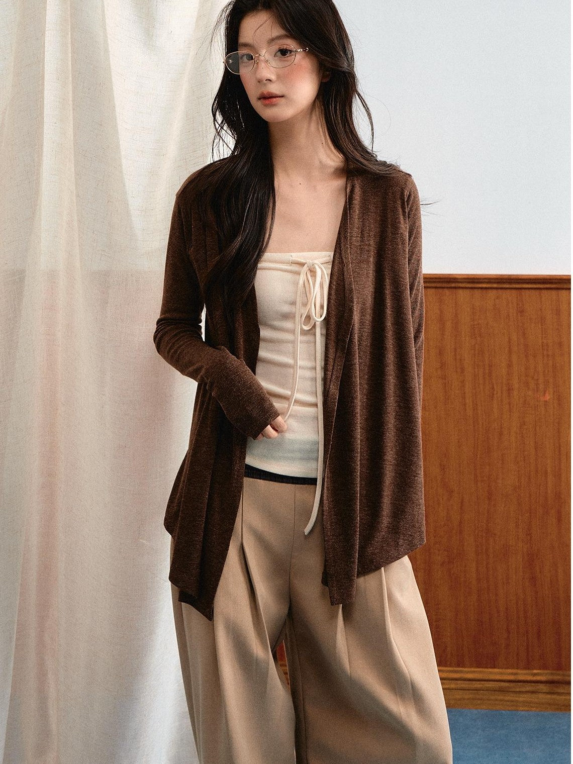 7Shiftin Relaxed Slouchy Adjustable Tie Bandeau Two Piece Women&