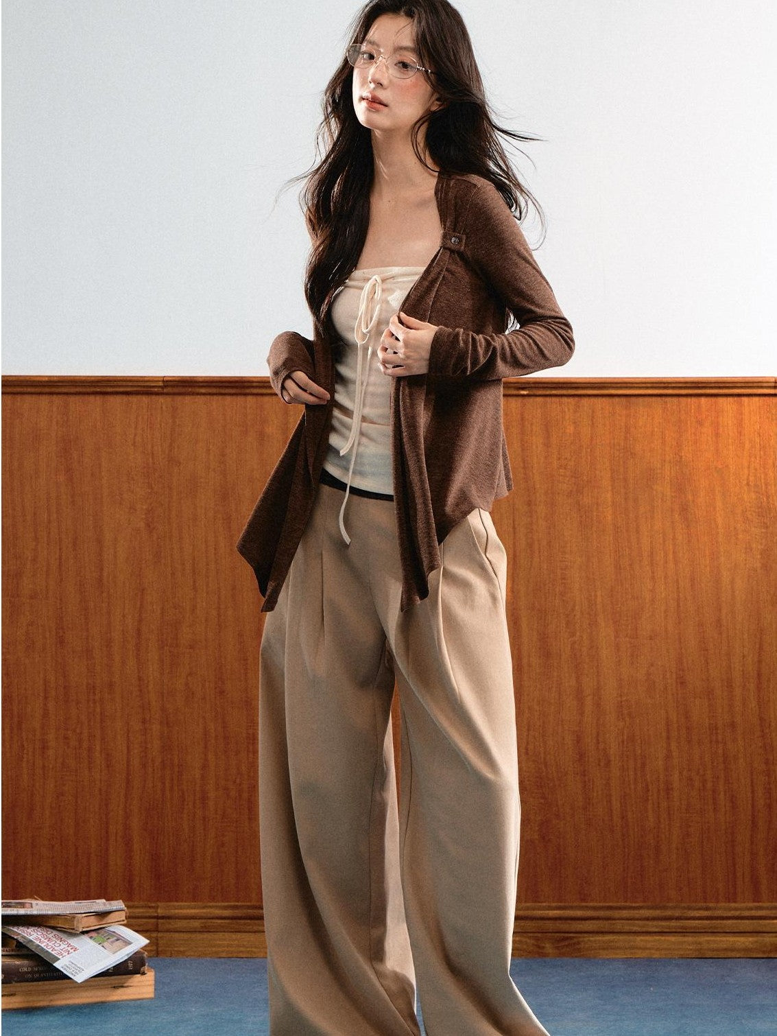 7Shiftin Relaxed Slouchy Adjustable Tie Bandeau Two Piece Women&