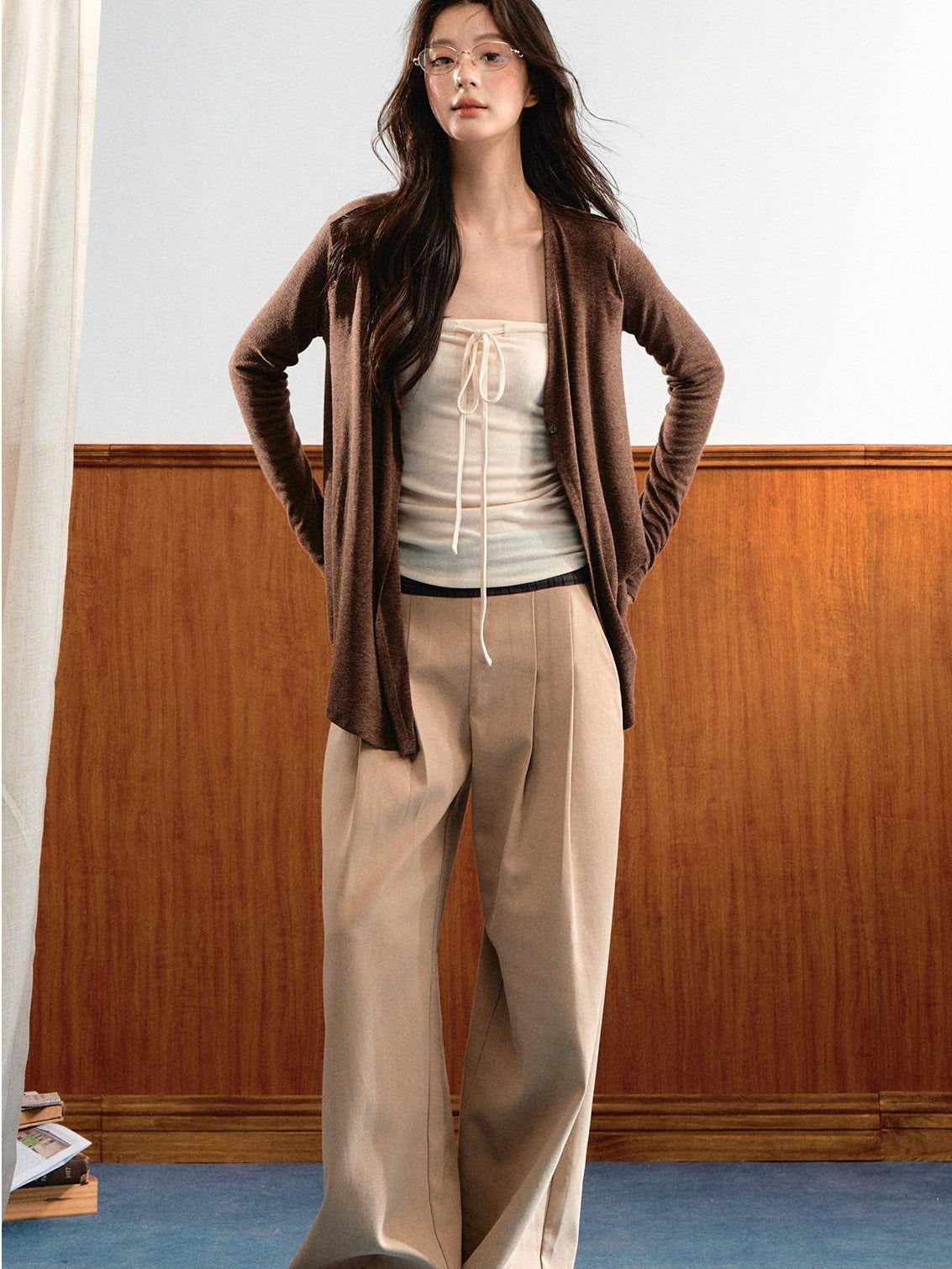 7Shiftin Relaxed Slouchy Adjustable Tie Bandeau Two Piece Women&