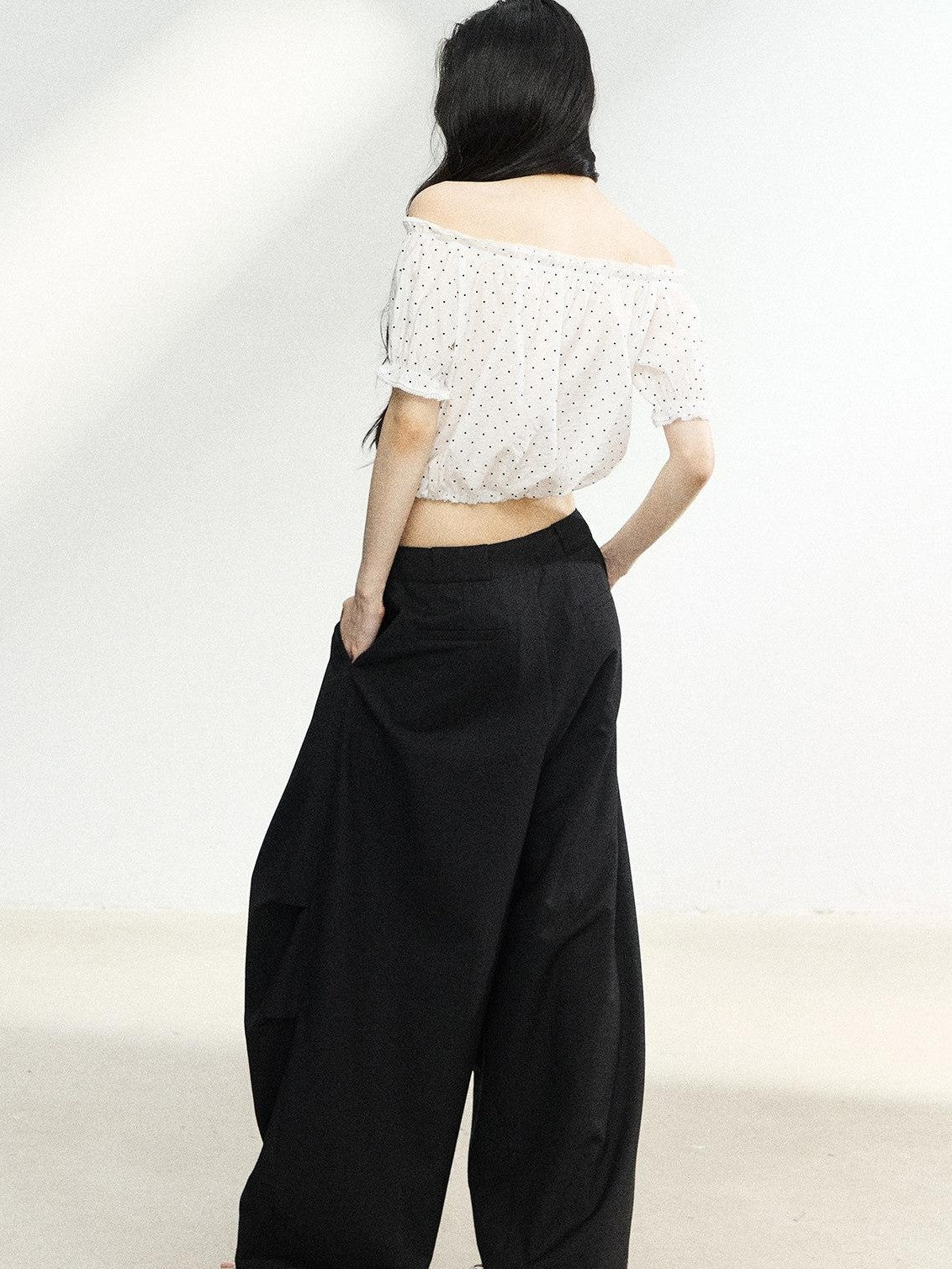 7Shiftin Sweet Polka Dot Bow Loose White Women&