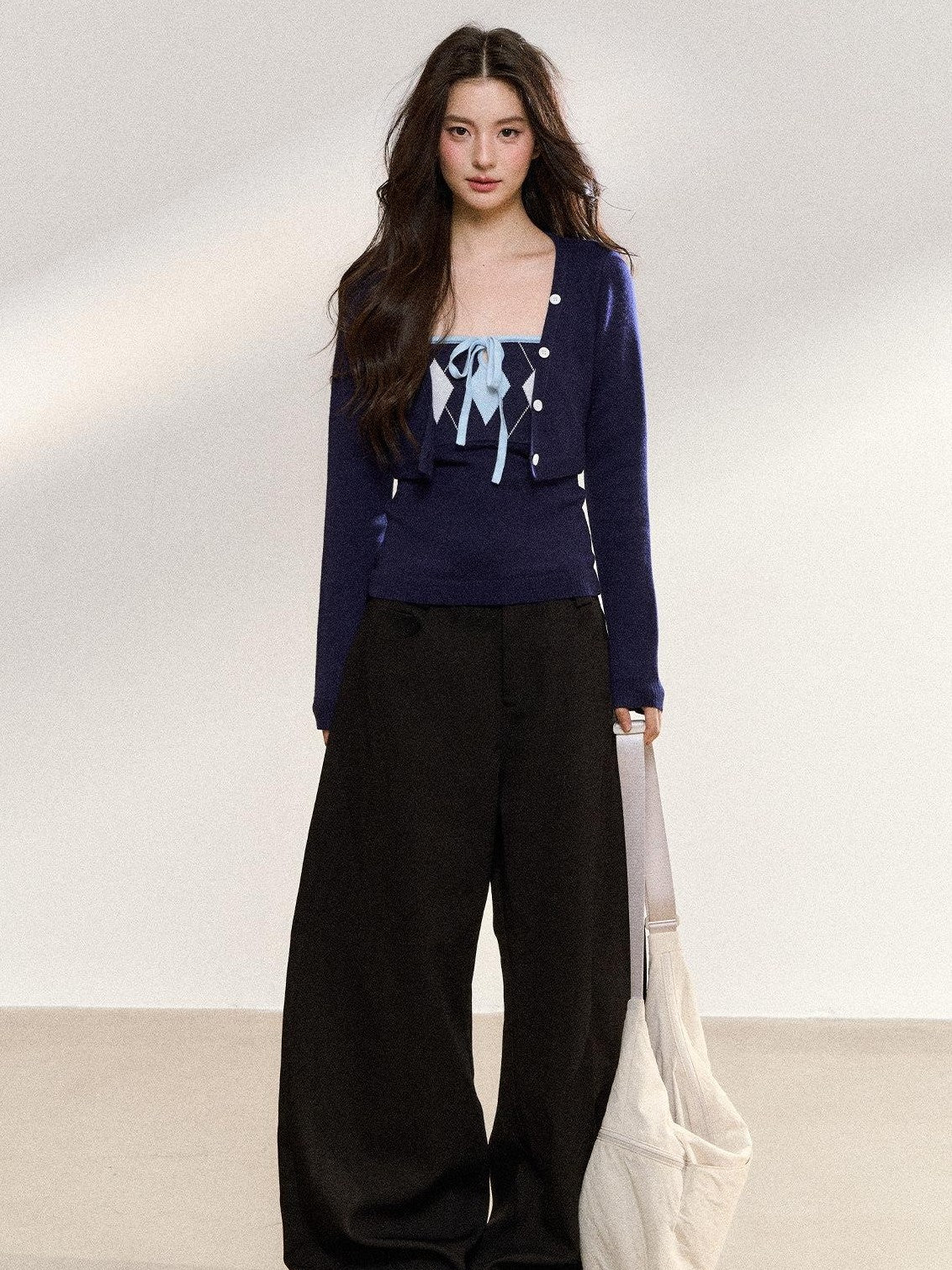 7Shiftin Two Tone Diamond Argyle Two Piece Women&