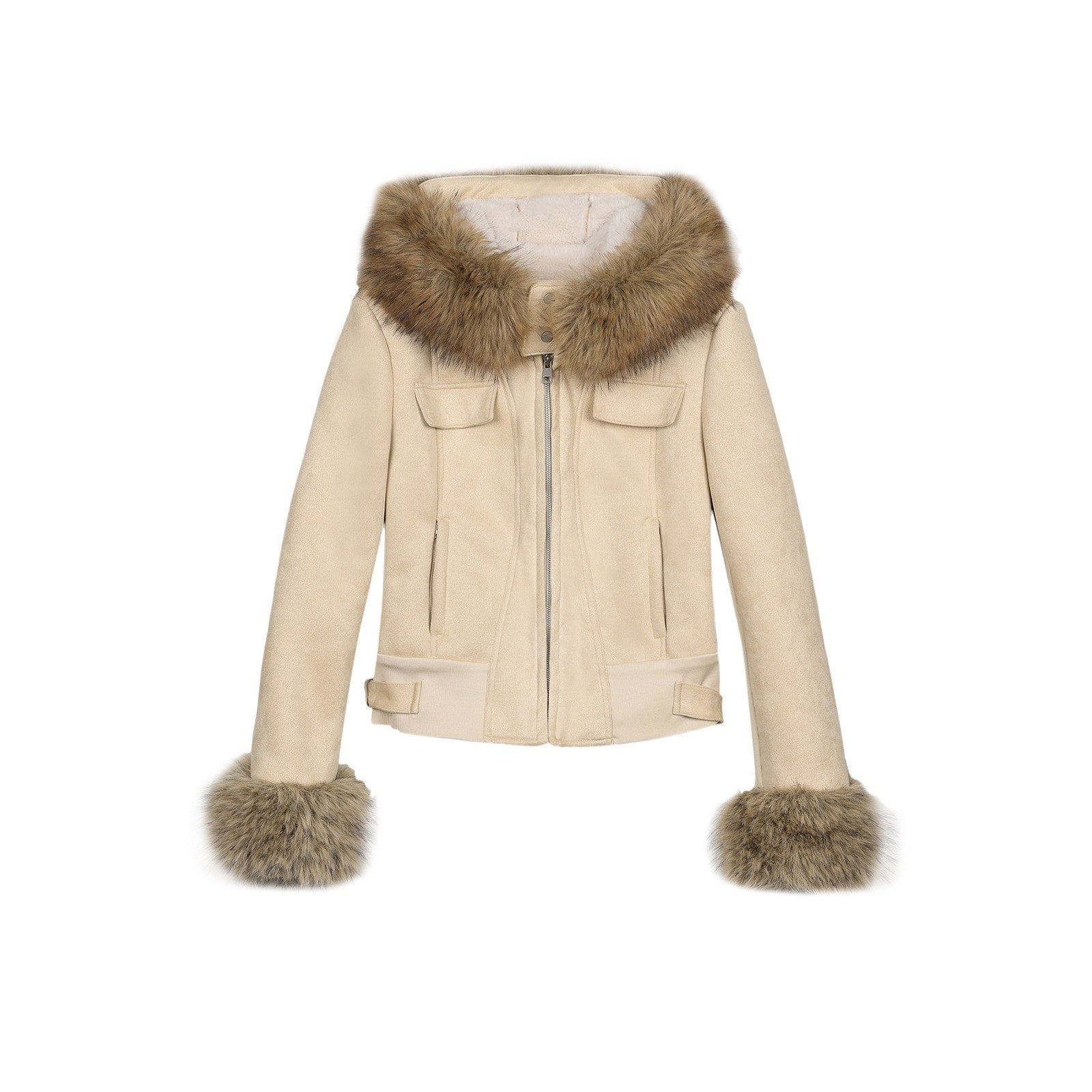 7Shiftin_Two_Tone_Hooded_Large_Fur_Collar_Slim_Women&