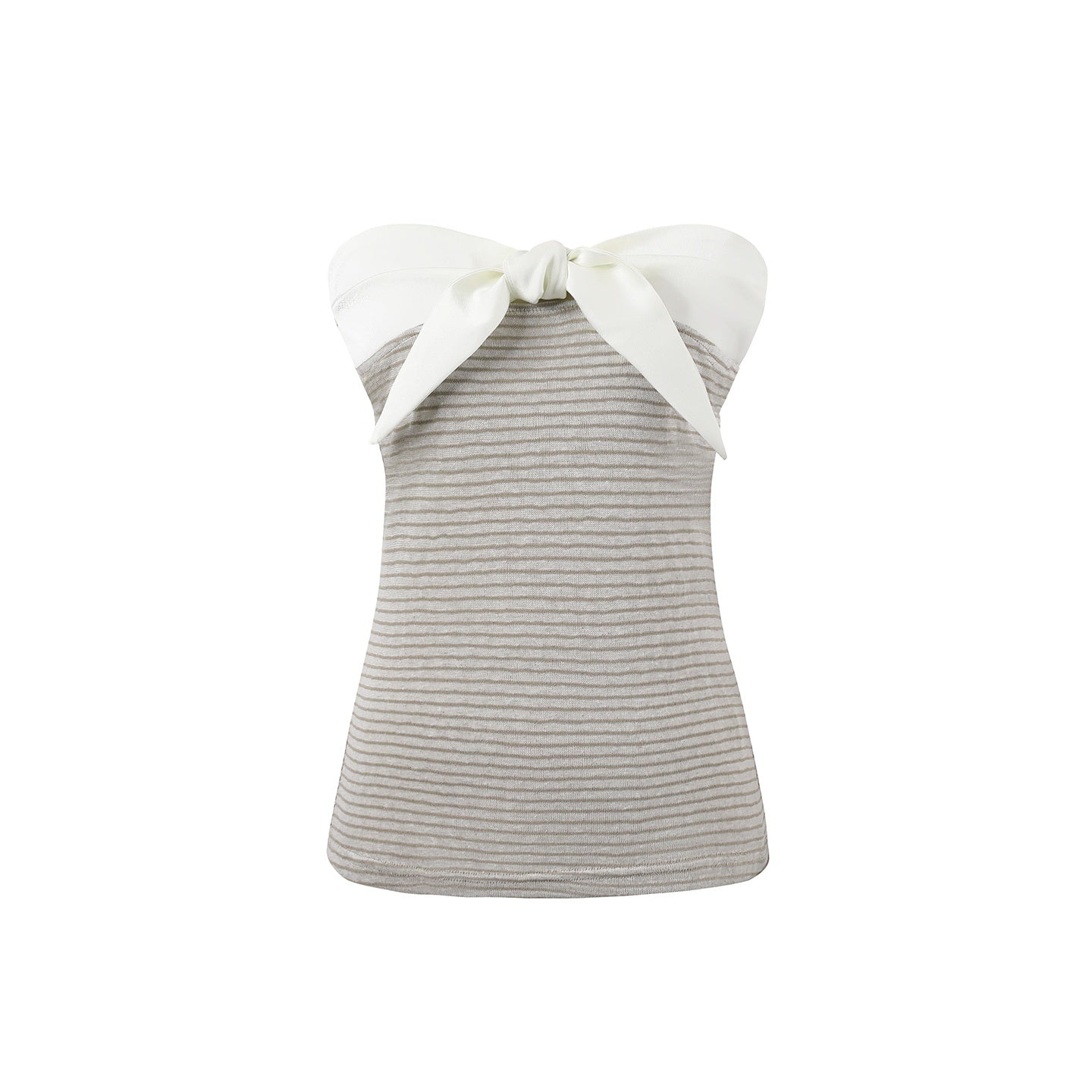 7Shiftin_Two_Tone_Striped_Bow_Bustier_Loose_Fit_Two_Piece_Women&