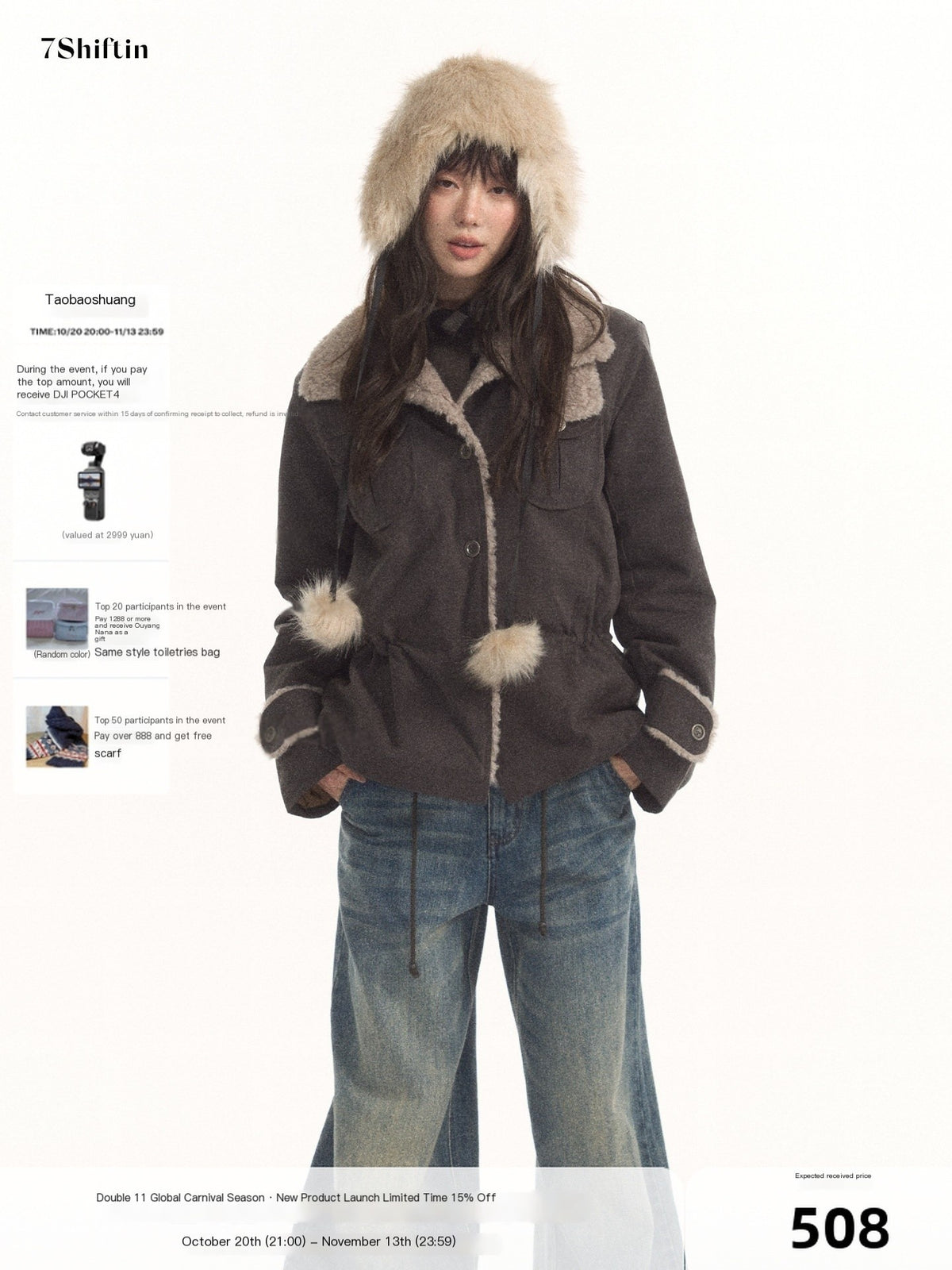 7Shiftin_Vintage_Utility_Fleece_Waist_Cinch_Button_Cotton_Women&