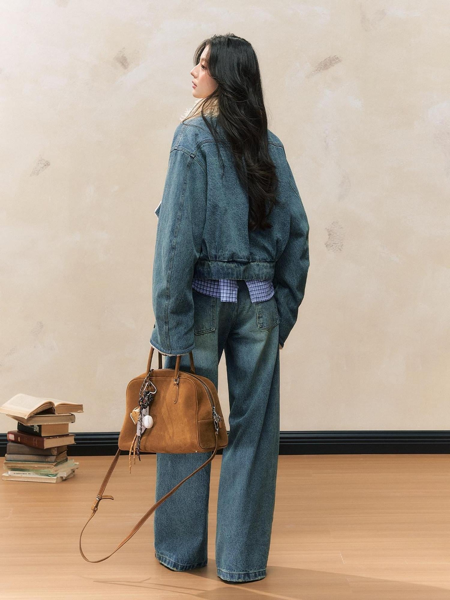 7Shiftin Washed American Retro High Waist Relaxed Fit Women&
