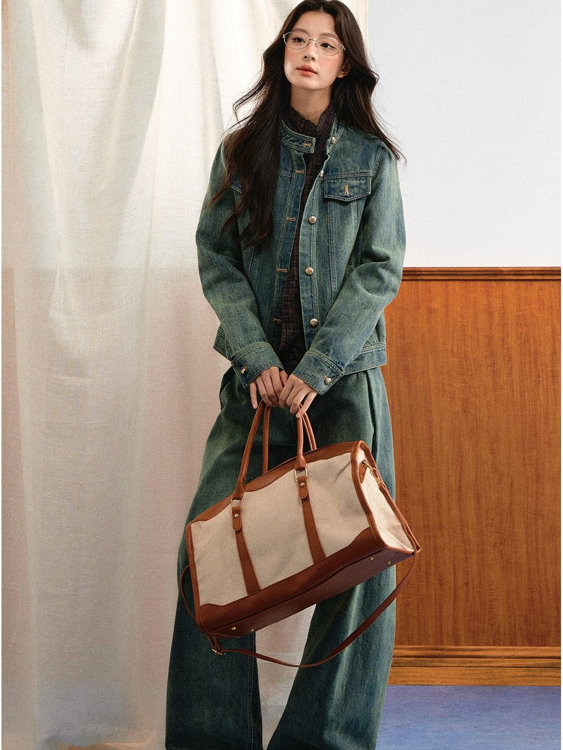 7Shiftin Washed Contrast Topstitching Women&