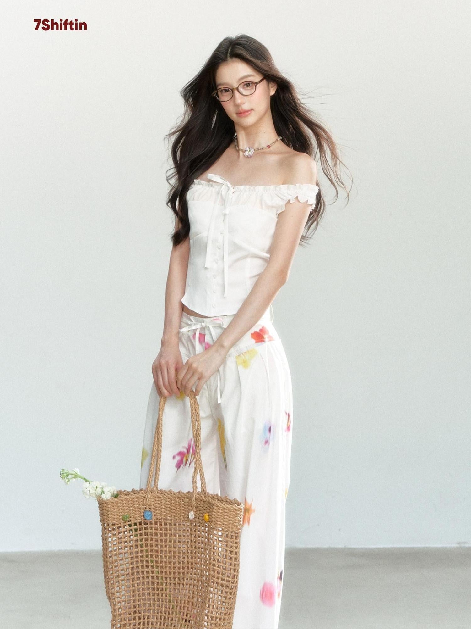 7Shiftin White Bow Tie Slim Fit Straight Neck Women&