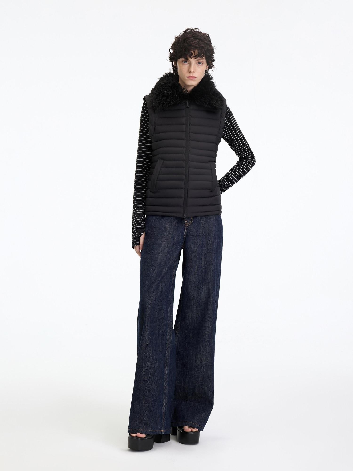 RUN TO THE FUTURE Casual Natural Waist Wide Leg Cotton Zipper Women Indigo Straight Jeans