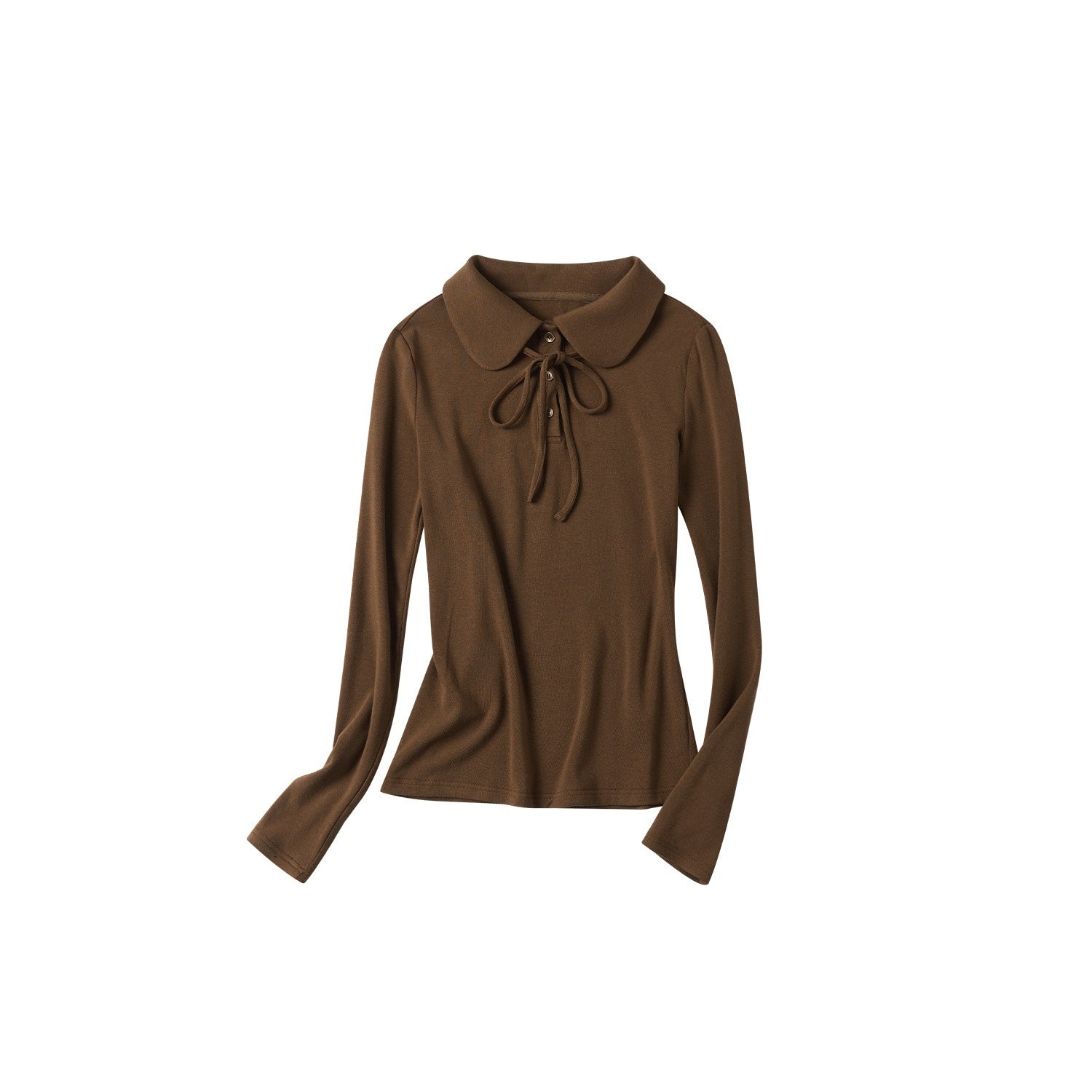 OuttheBlue_Viscose_Wool_Stretch_Slim_Fit_Henley_Neck_Women_Cocoa_Long_Sleeve_T-Shirts_MISSTT