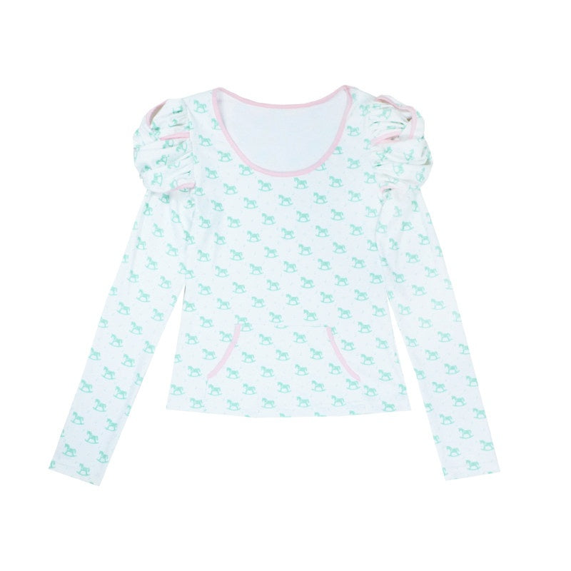 nit alcove Soft Modal Slim Fit Casual Sculpted Women Striped Bow Long Sleeve T-Shirts