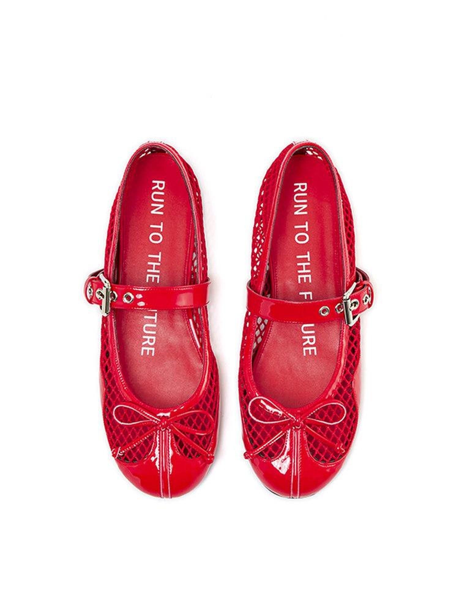 RUN TO THE FUTURE Breathable Cutout Slip On Casual Ballet Round Toe Lambskin Insole Flats