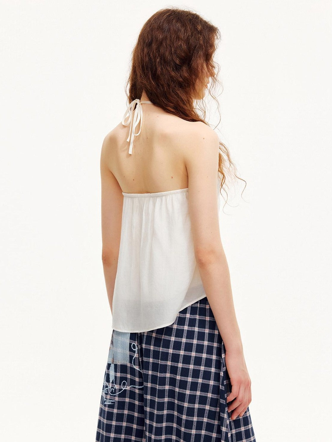 OuttheBlue Ivory Letter And Heart Print V-neck Women&