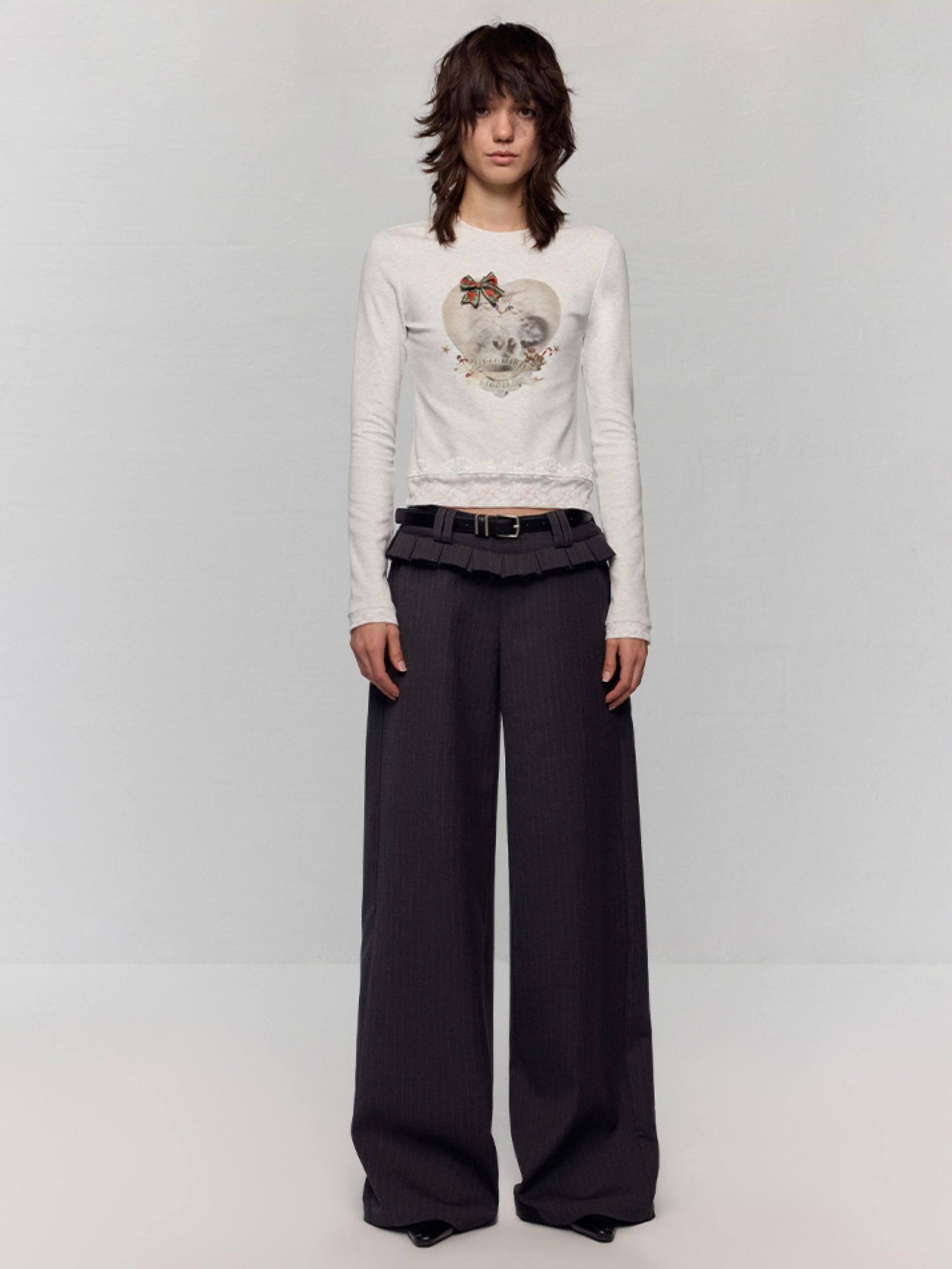 RUN TO THE FUTURE Original Low Waist Zip Fly Pocket Gray Womens Viscose Stretch Straight Pants