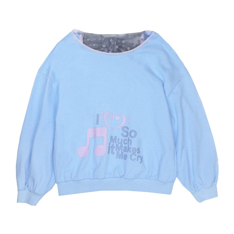 nit alcove Pure Cotton Relaxed Fit Asymmetric Neck Pullover Women Light Blue Sweatshirt