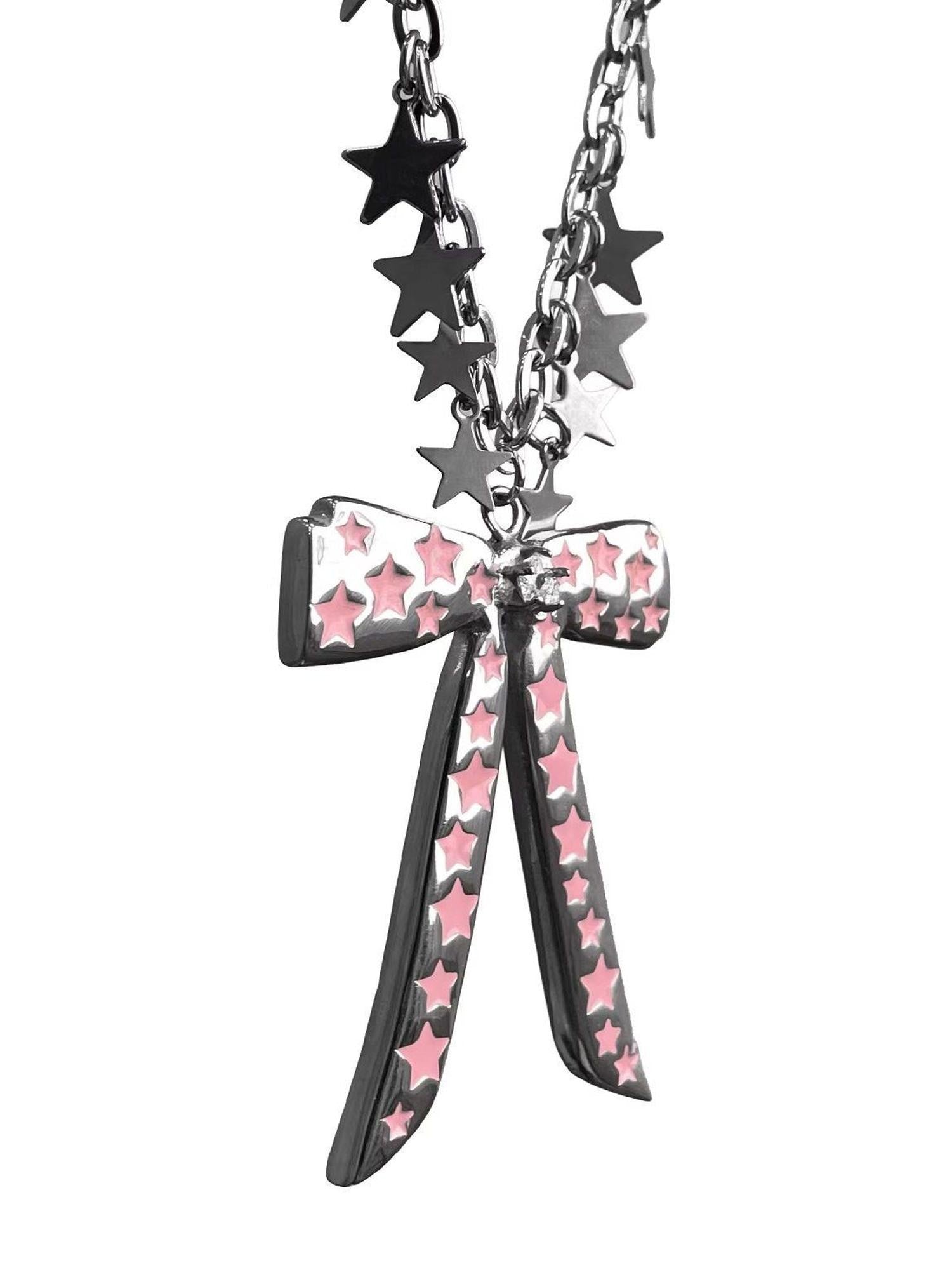 takeabreak Pink Blue Sweet Cool Bow Star Synthetic Gem Women&