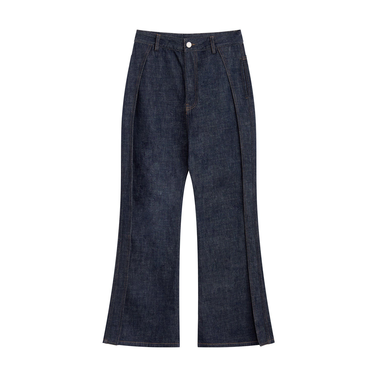 RUN_TO_THE_FUTURE_Durable_Washed_Casual_Low_Rise_Wide_Leg_Dark_Denim_Flare_Jeans_MISSTT