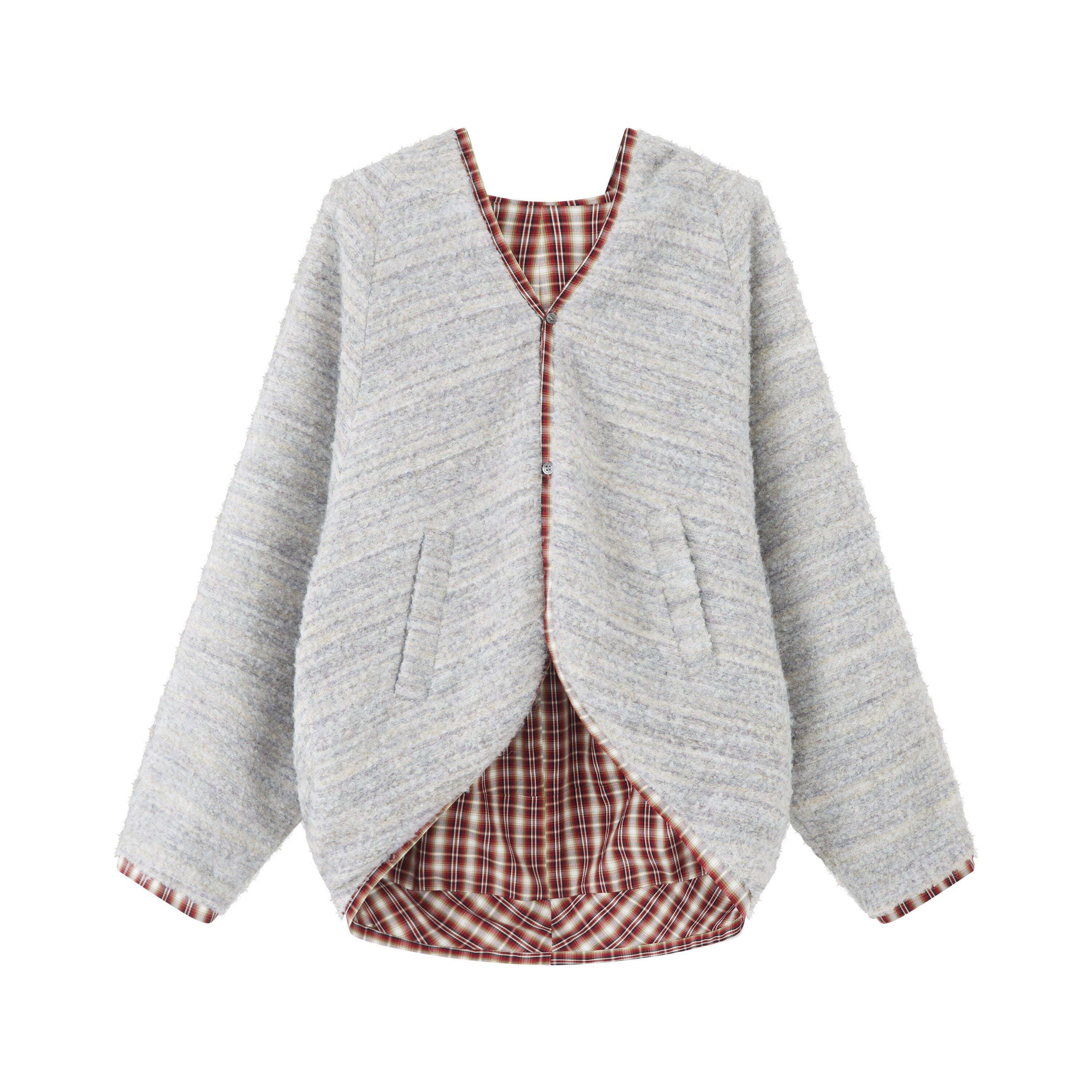 RUN_TO_THE_FUTURE_Original_Design_Loose_Fit_Contrast_Plaid_Pocket_Zip_Up_Women_Poly_Wool_Hoodies_MISSTT