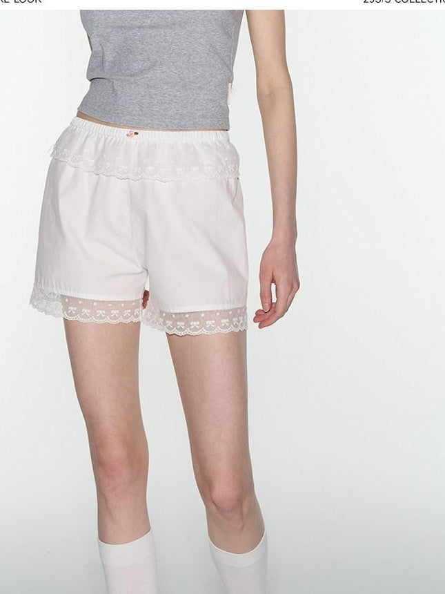 NAPSNAPS White Lace Trim Anti See Through Safety Women&