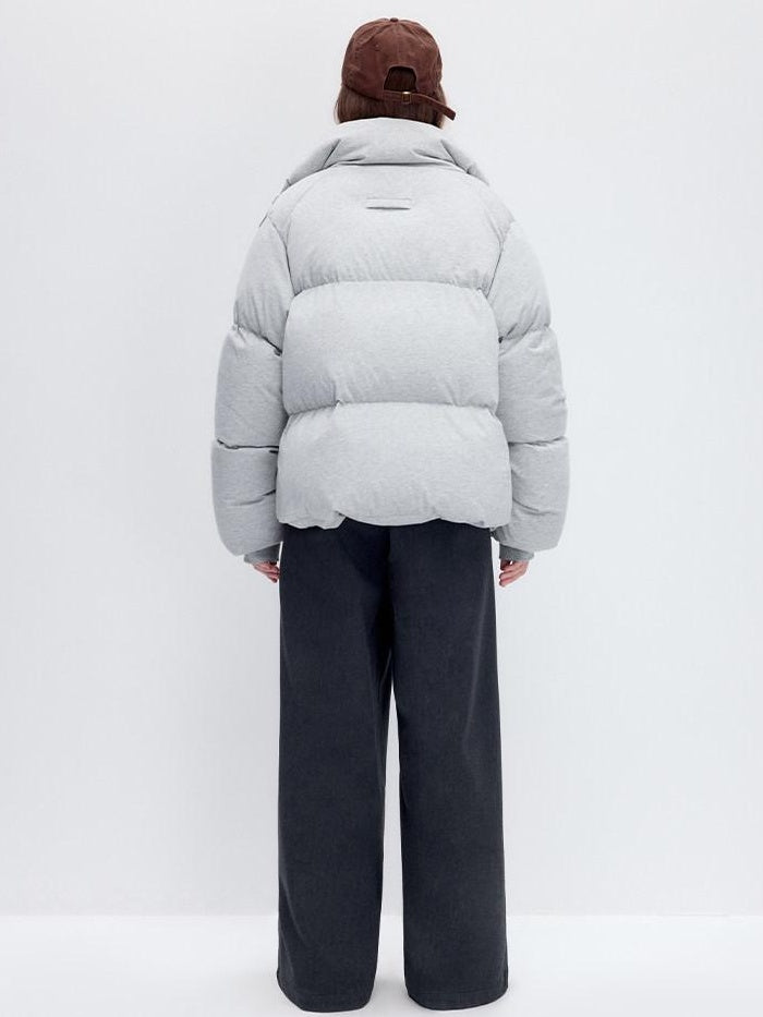 RUN TO THE FUTURE Warm 90 Percent White Duck Down Retro Straight Fit Cotton Gray Down Jackets