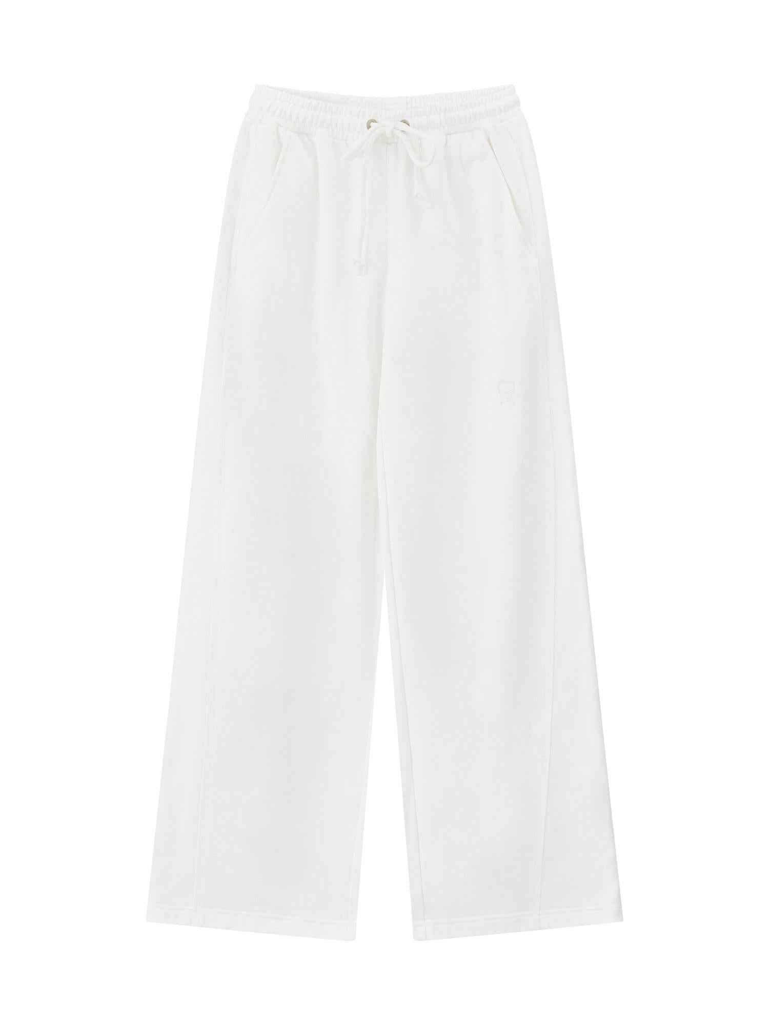 RUN TO THE FUTURE 100 Percent Cotton Original Low Waist Pocket Moonlight White Wide-Leg Pants