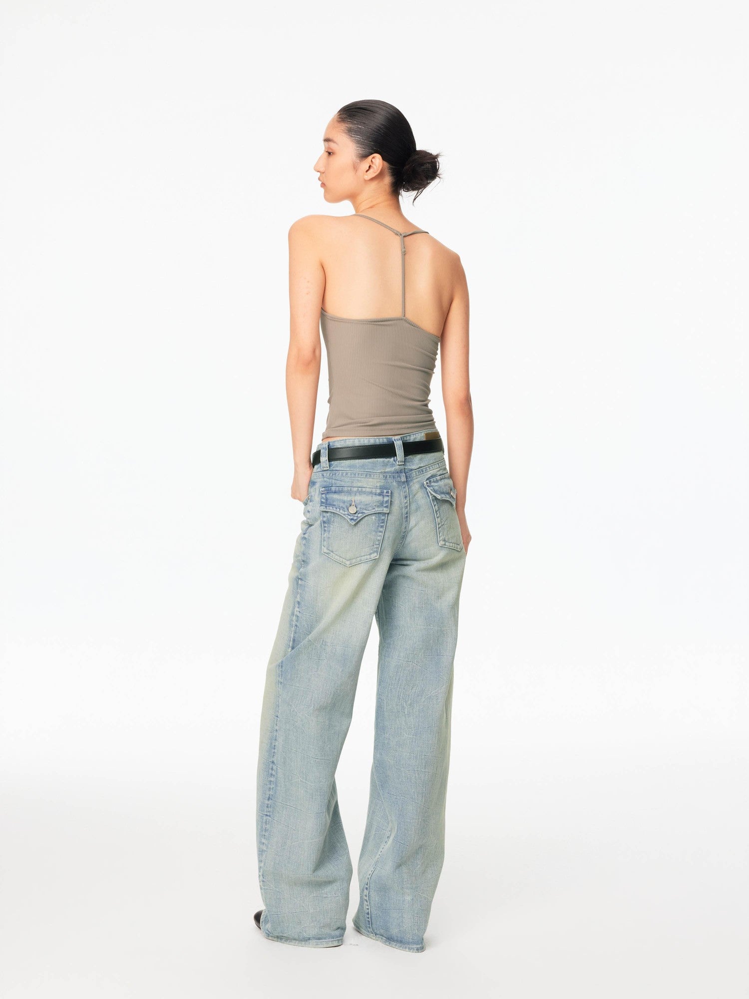 Northbutsouth Dusty Rose Whisker Fade Wave Wash Red Selvedge Women&