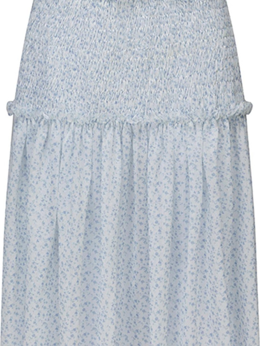 nit alcove High Stretch Ruffle Pleated Low Waist Casual Women Floral Pink Midi Skirts