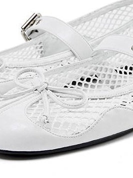 RUN TO THE FUTURE Breathable Cutout Slip On Casual Ballet Round Toe Lambskin Insole Flats