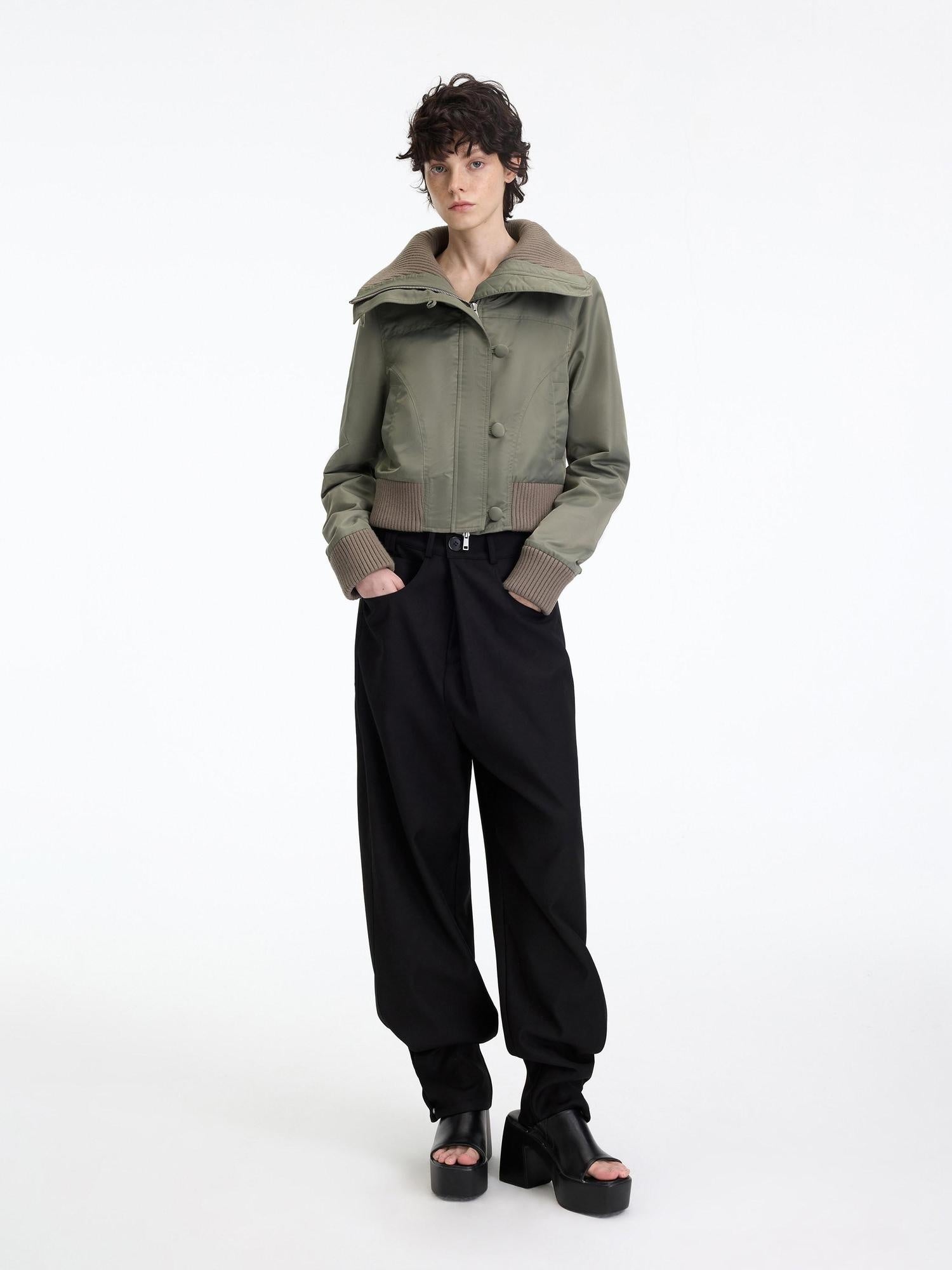 RUN TO THE FUTURE Comfortable Low Rise Minimalist Unisex Black Polyester Wide-Leg Pants