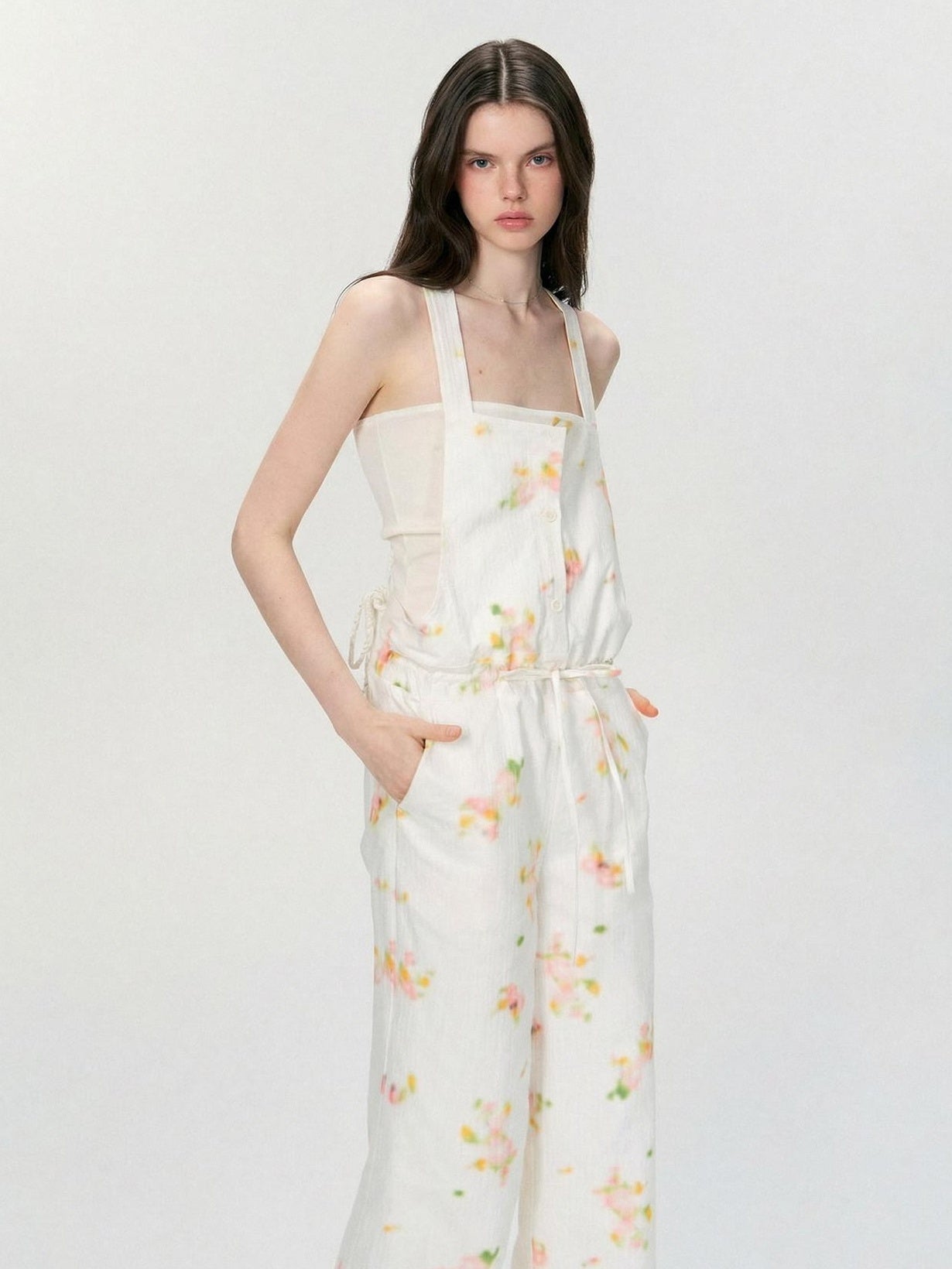 The NeverMore Pure Cotton High Waist Wide Leg Original White Casual Straight Pants