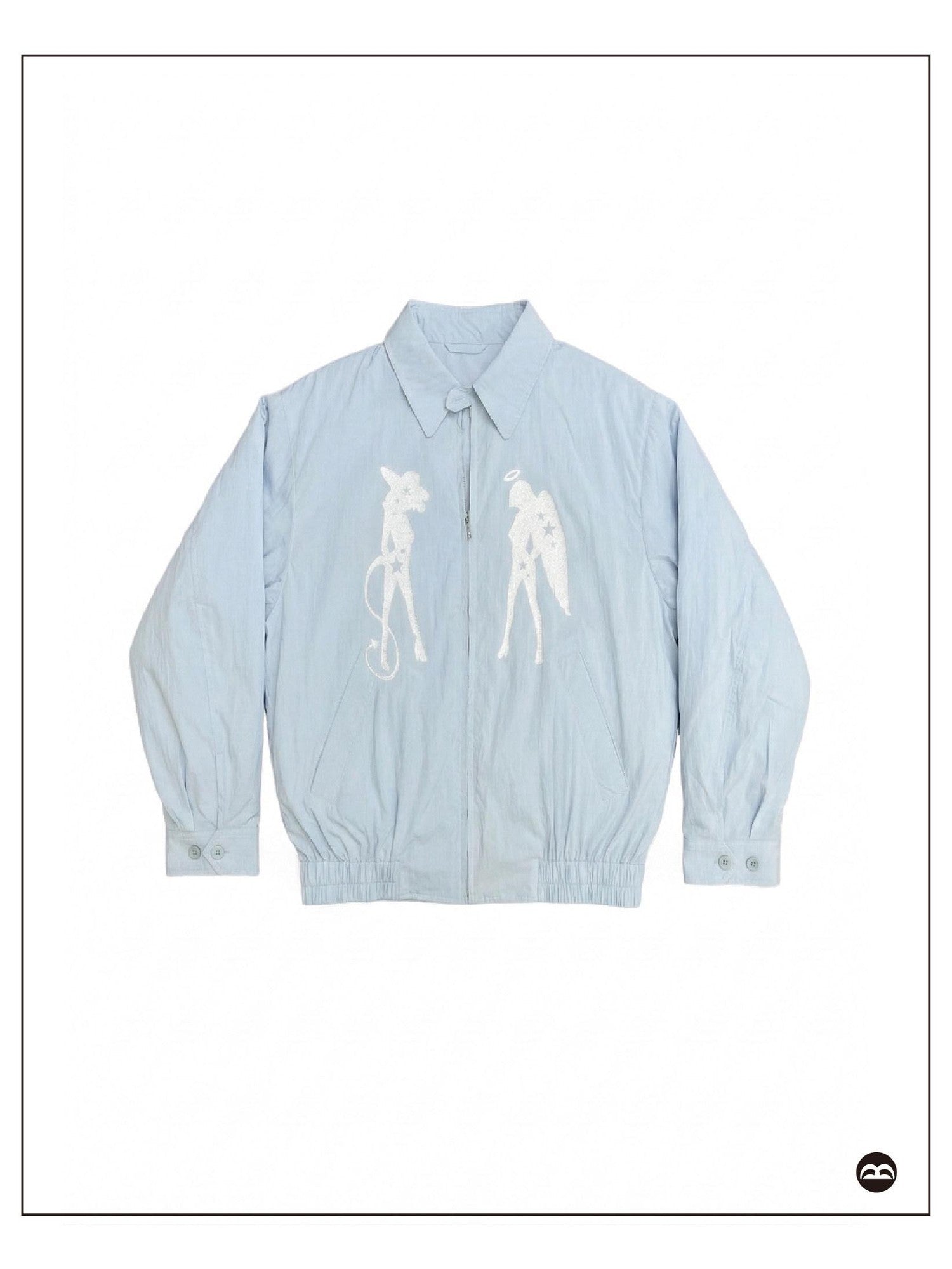 takeabreak Light Blue Silver Shiny Print Structured Women&