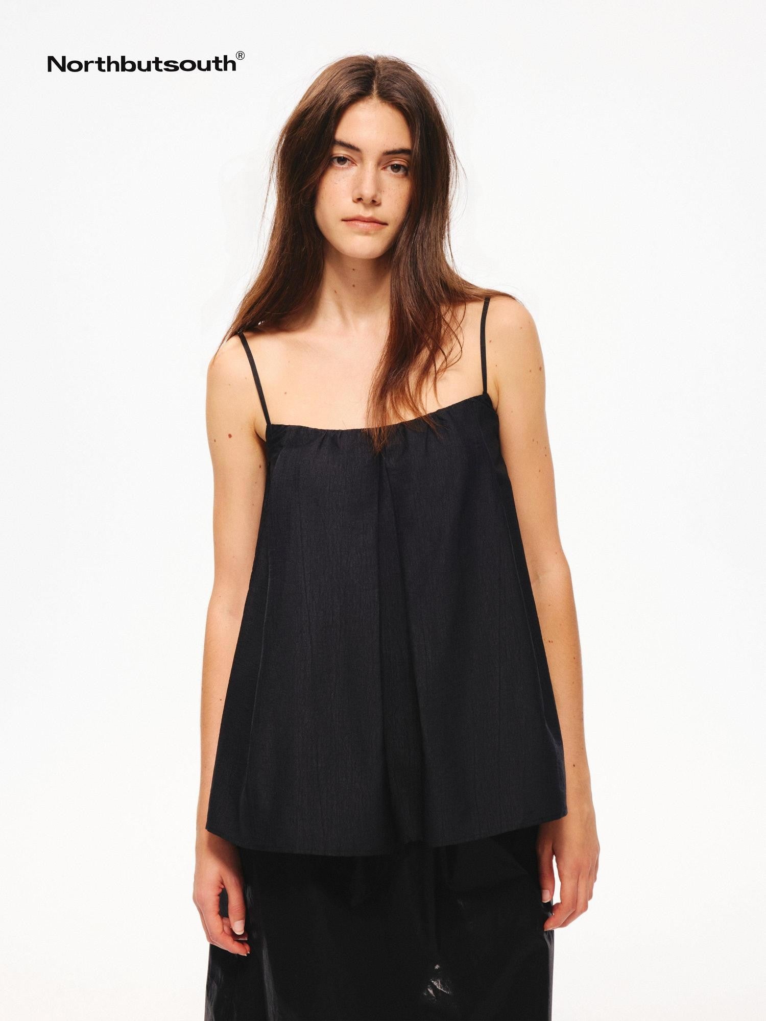Northbutsouth Sheer Textured Adjustable Side Coverage Pleated Women&