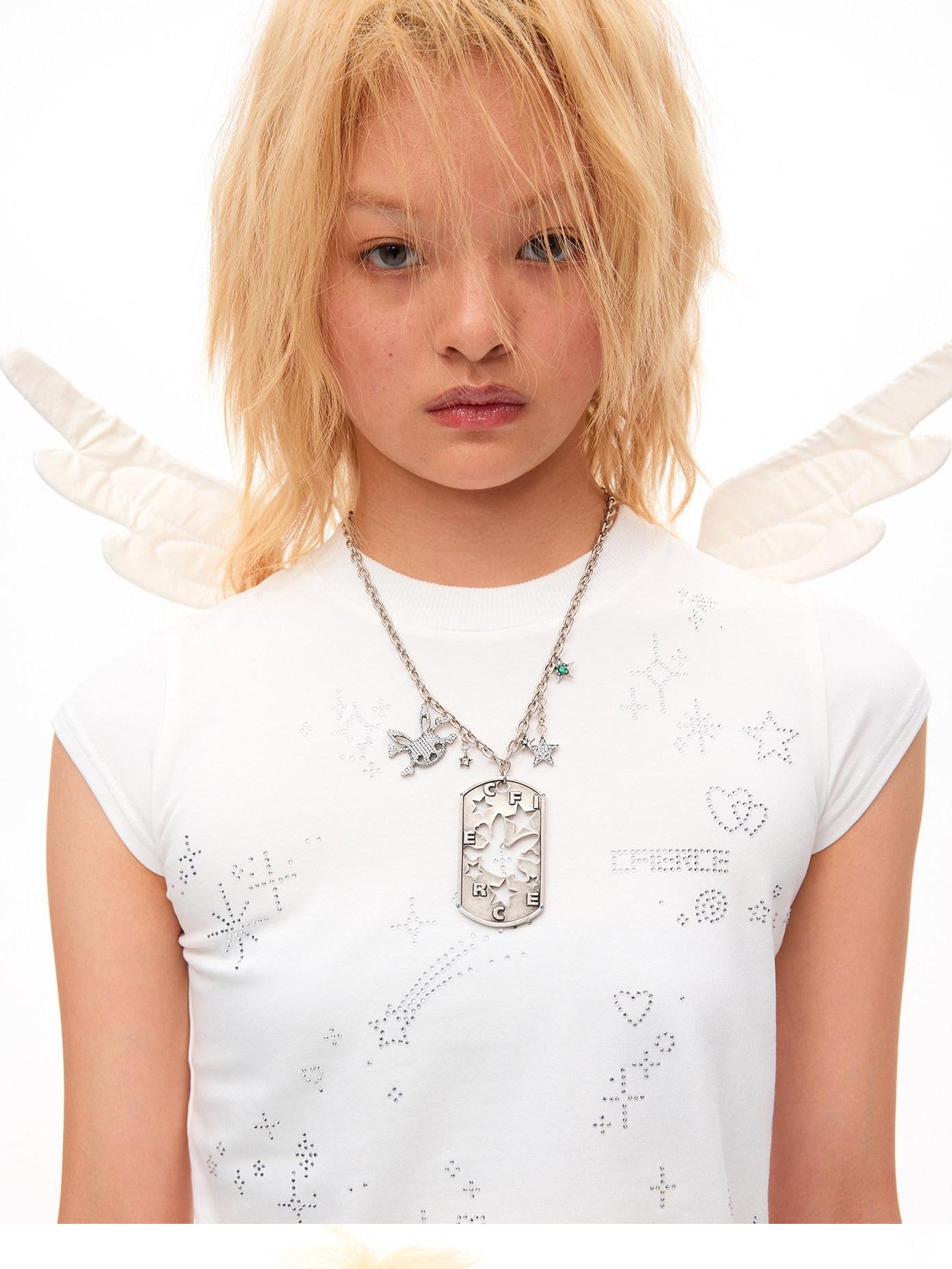 CFIERCE Starlight Rhinestone Angel Wing Women&