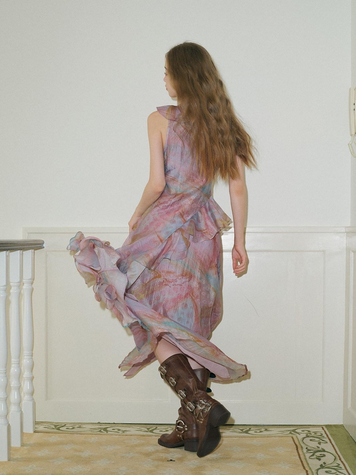 9rotic Tencel Lace V-ceck Slim Sleeveless Ins Fairy For Women Maxi Dresses