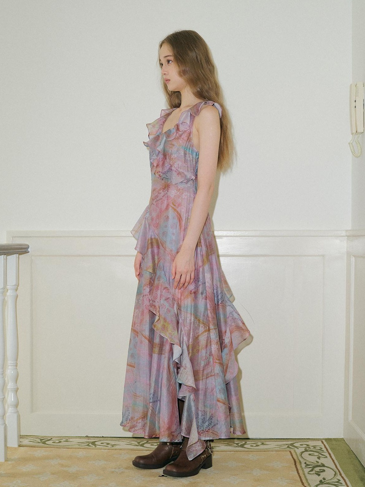 9rotic Tencel Lace V-ceck Slim Sleeveless Ins Fairy For Women Maxi Dresses